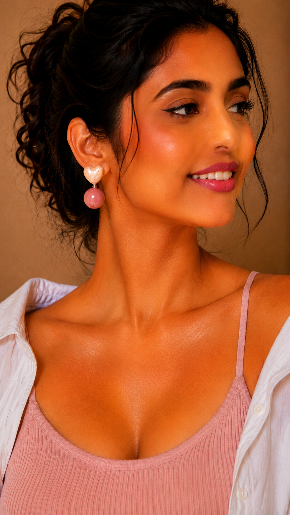 Heart & Pearl Drop Designer Earrings for Women – Elegant Daily Wear Studs