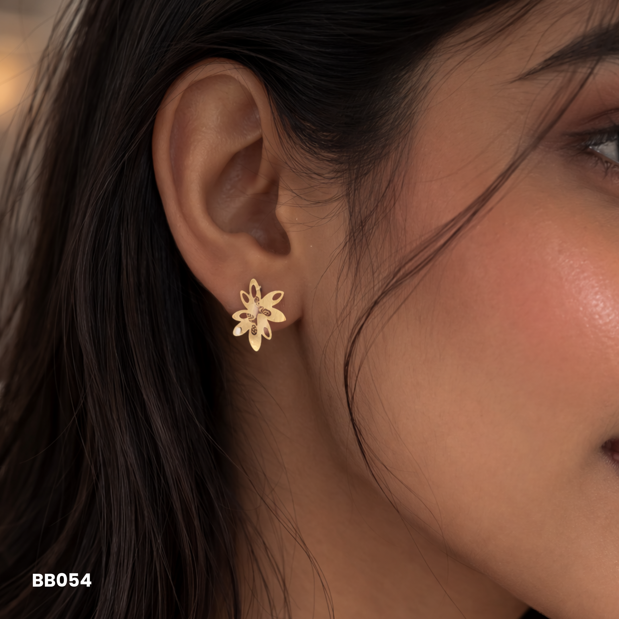 Dainty Gold Flower Burst Stud Anti Tarnish Earrings