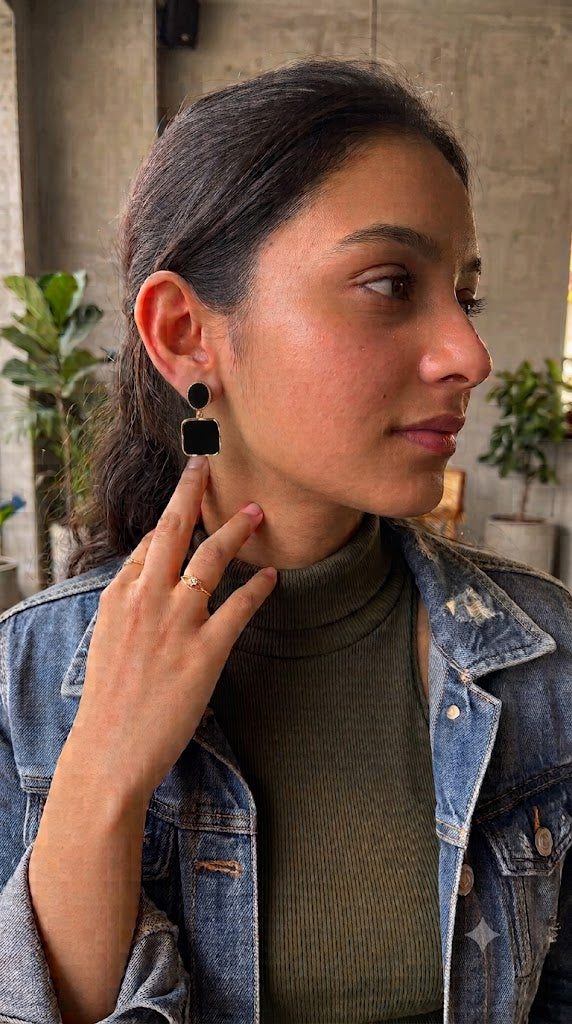 Geometric Square Designer Earrings for Women – Statement Earrings
