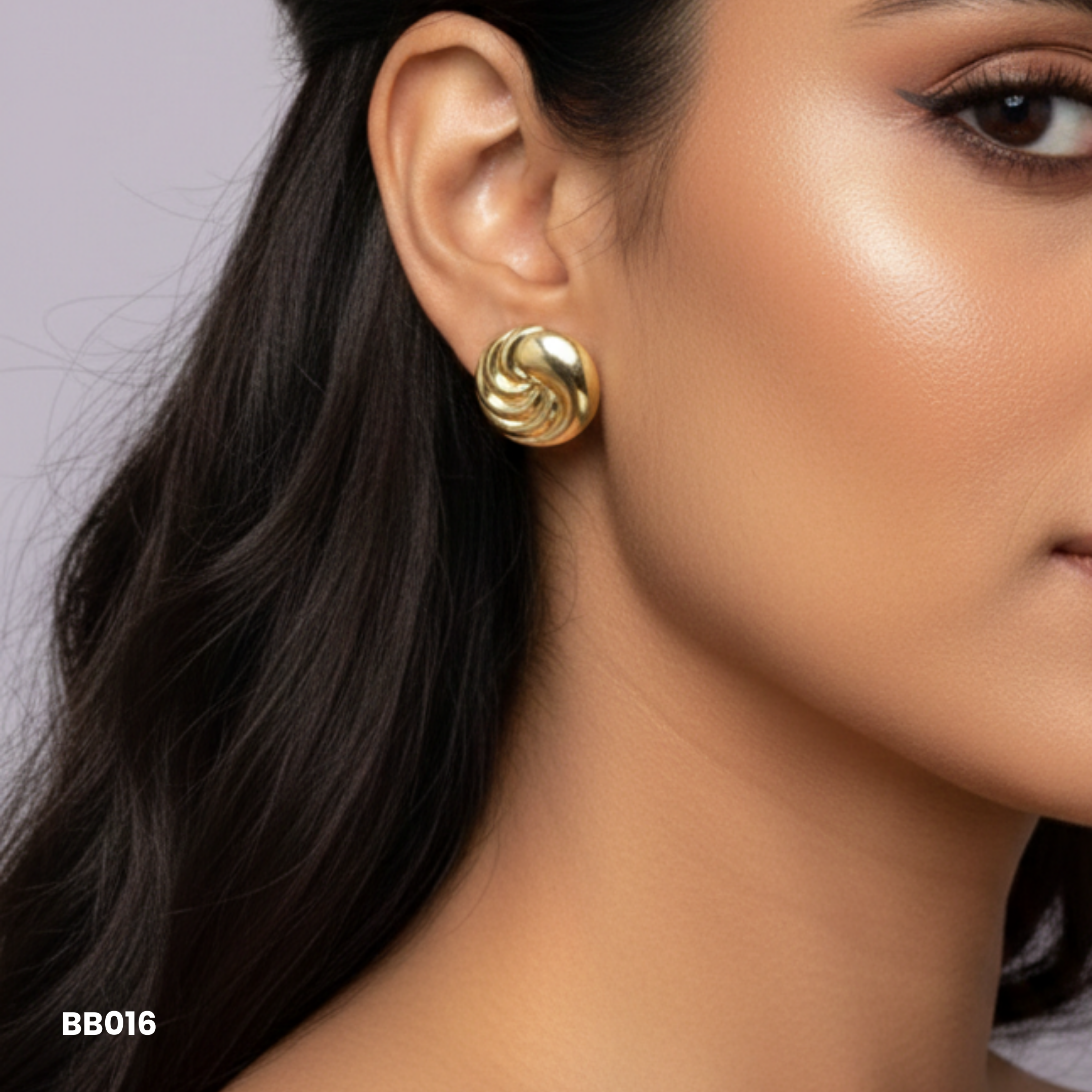Abstract Double Wave Anti Tarnish Statement Studs