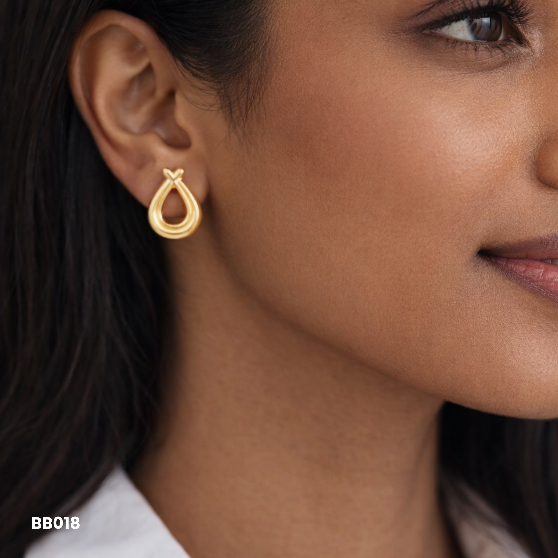 Anti-Tarnish Crossed Teardrop Studs
