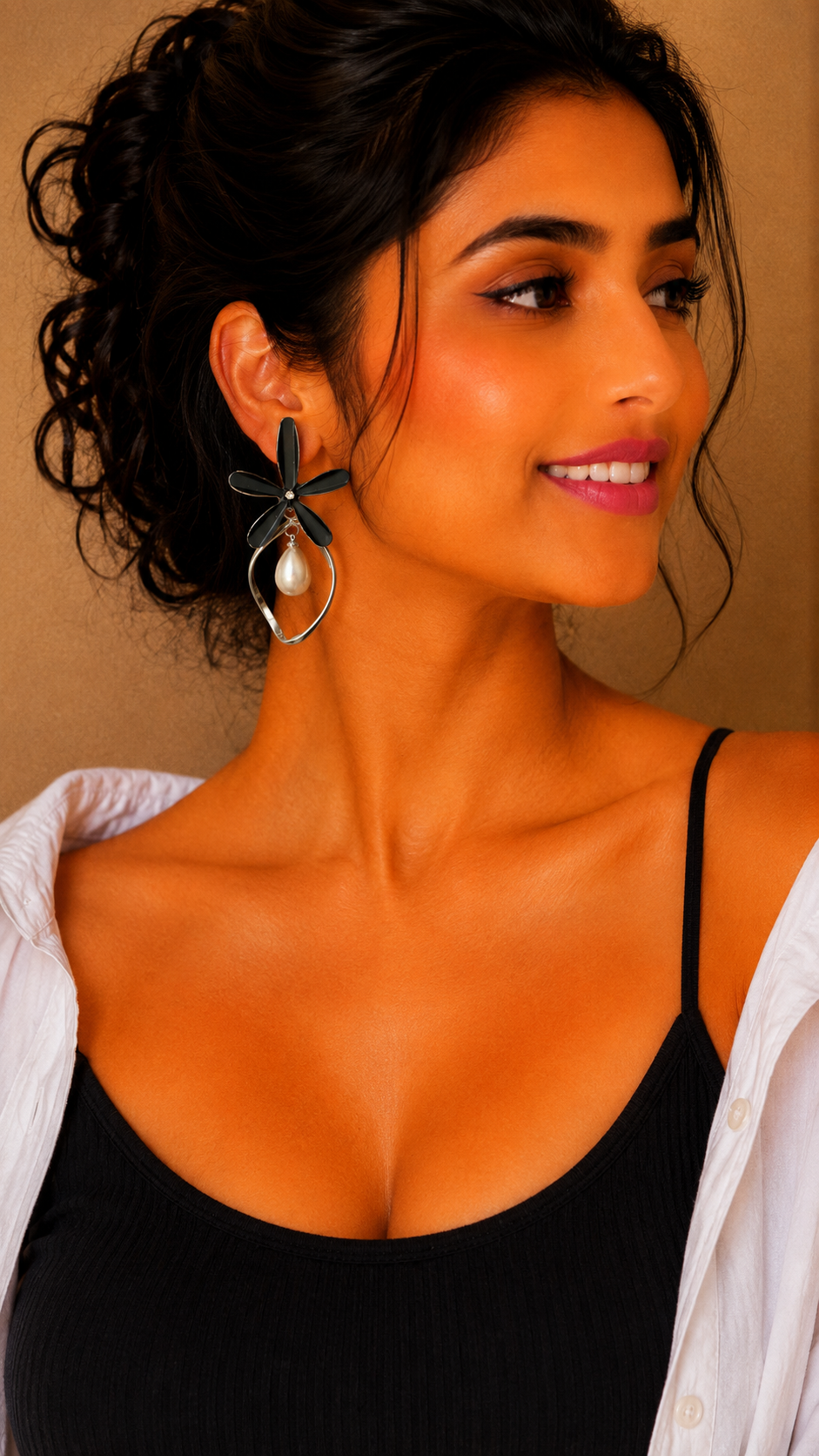 Floral Pearl Drop Designer Earrings for Women | Premium Statement Earrings