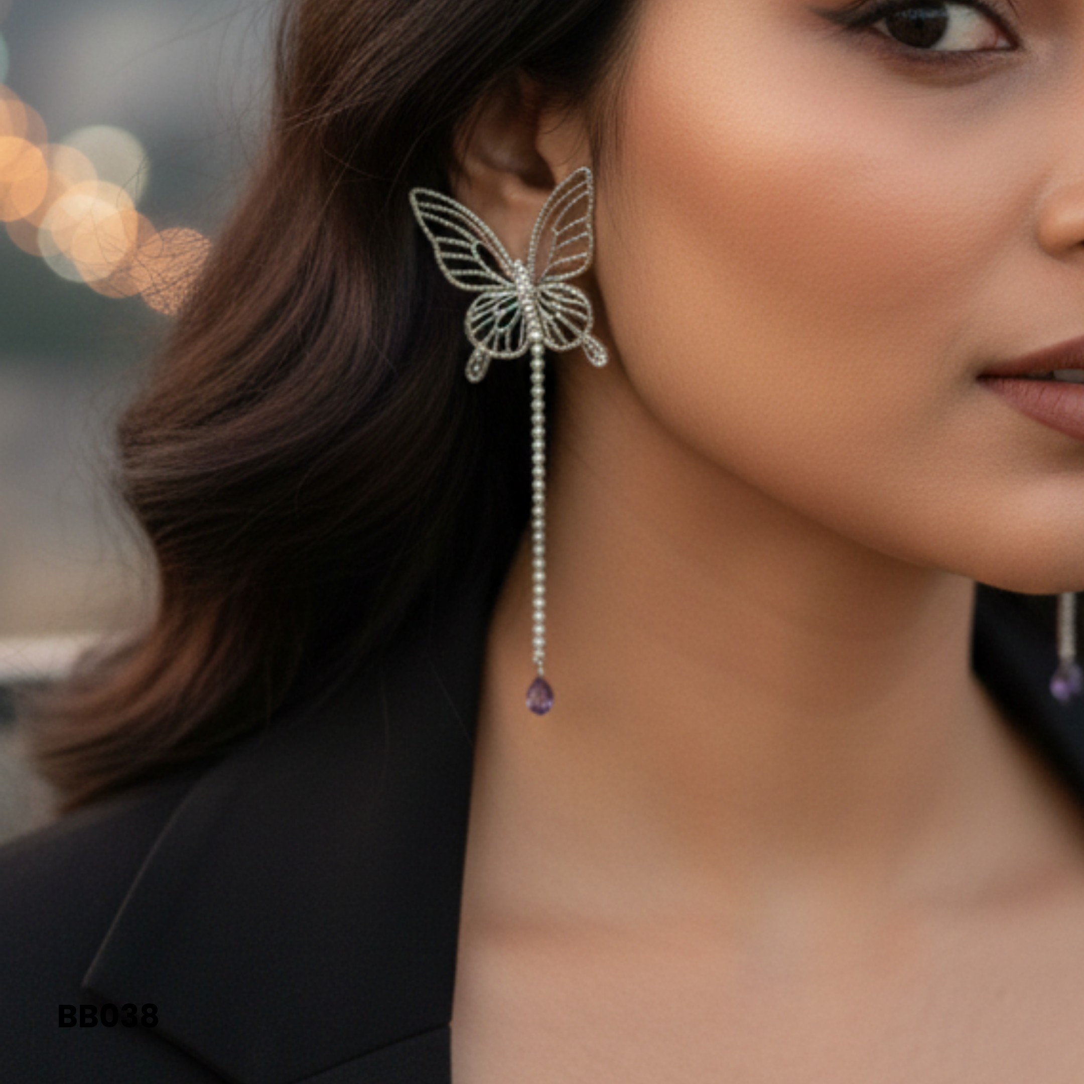 Silver Filigree Wing Designer Studs