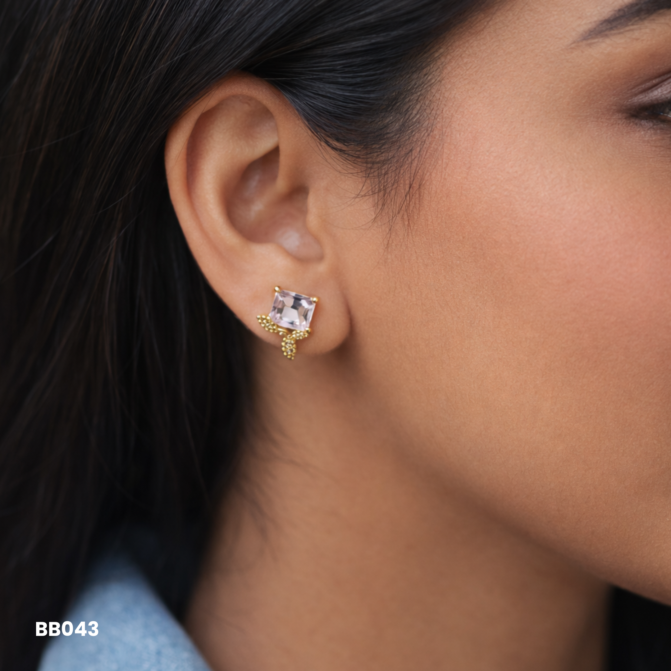 Aura Radiant Crystal Stud Earrings – Anti Tarnish Gold Bow Accent Studs