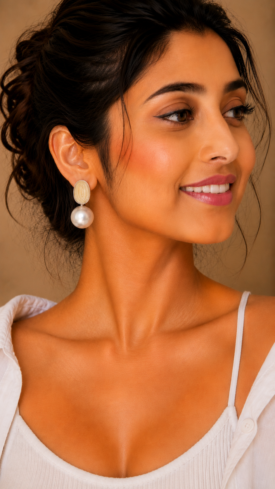 Marble Pearl Drop Designer Earrings for Women – Elegant Daily Wear Earrings