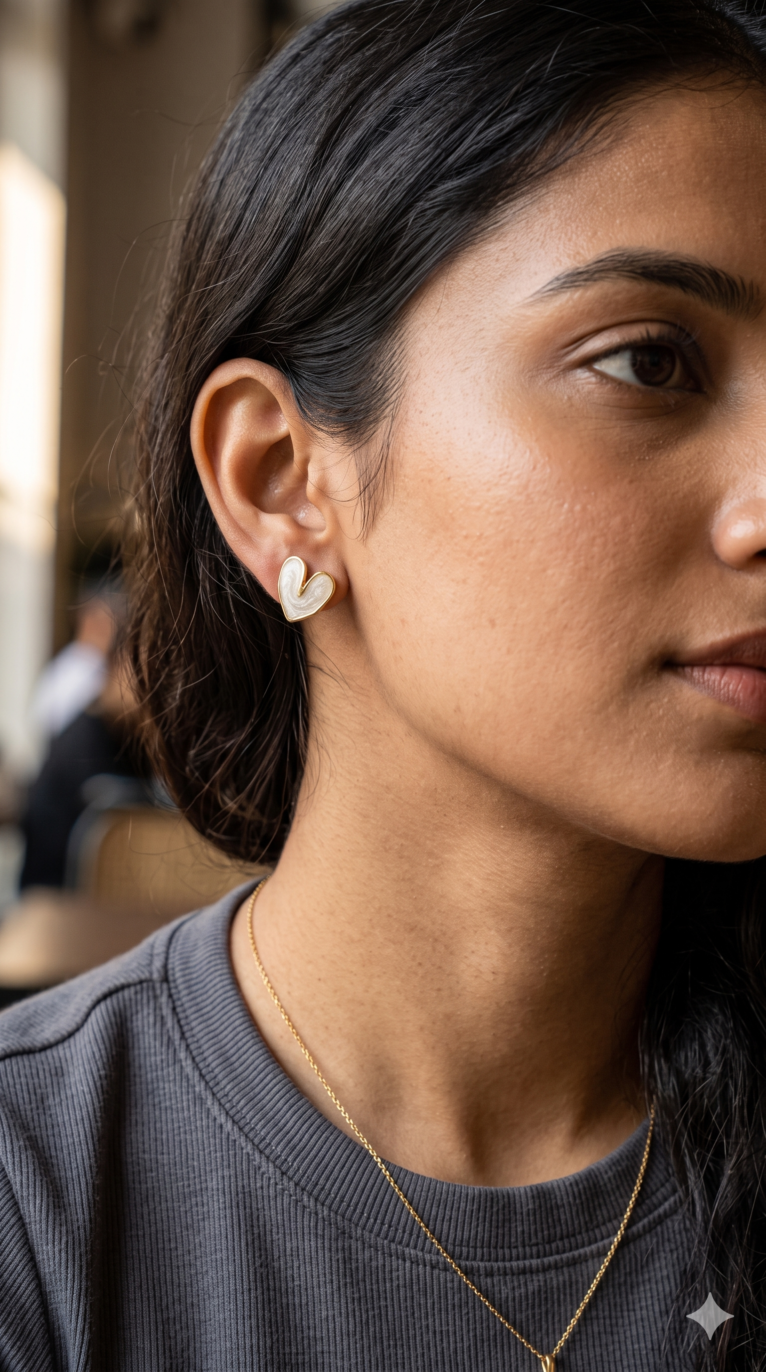 Minimalist Pearl Heart Stud Earrings | Modern Fashion Jewelry for Women