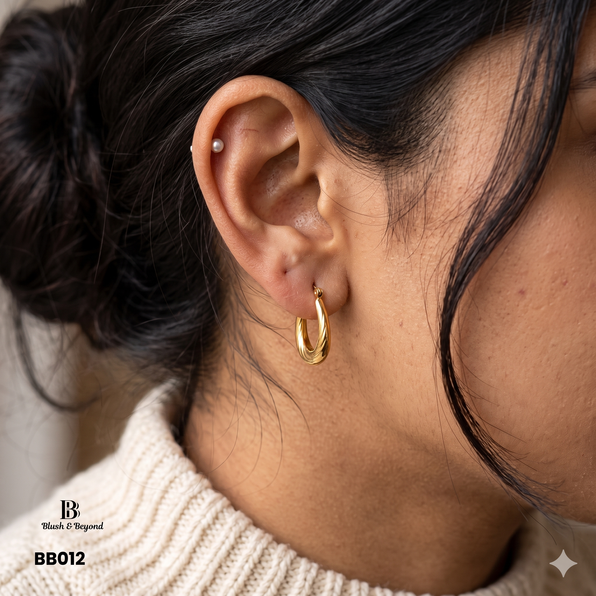 Luna Dot Anti Tarnish Hoops