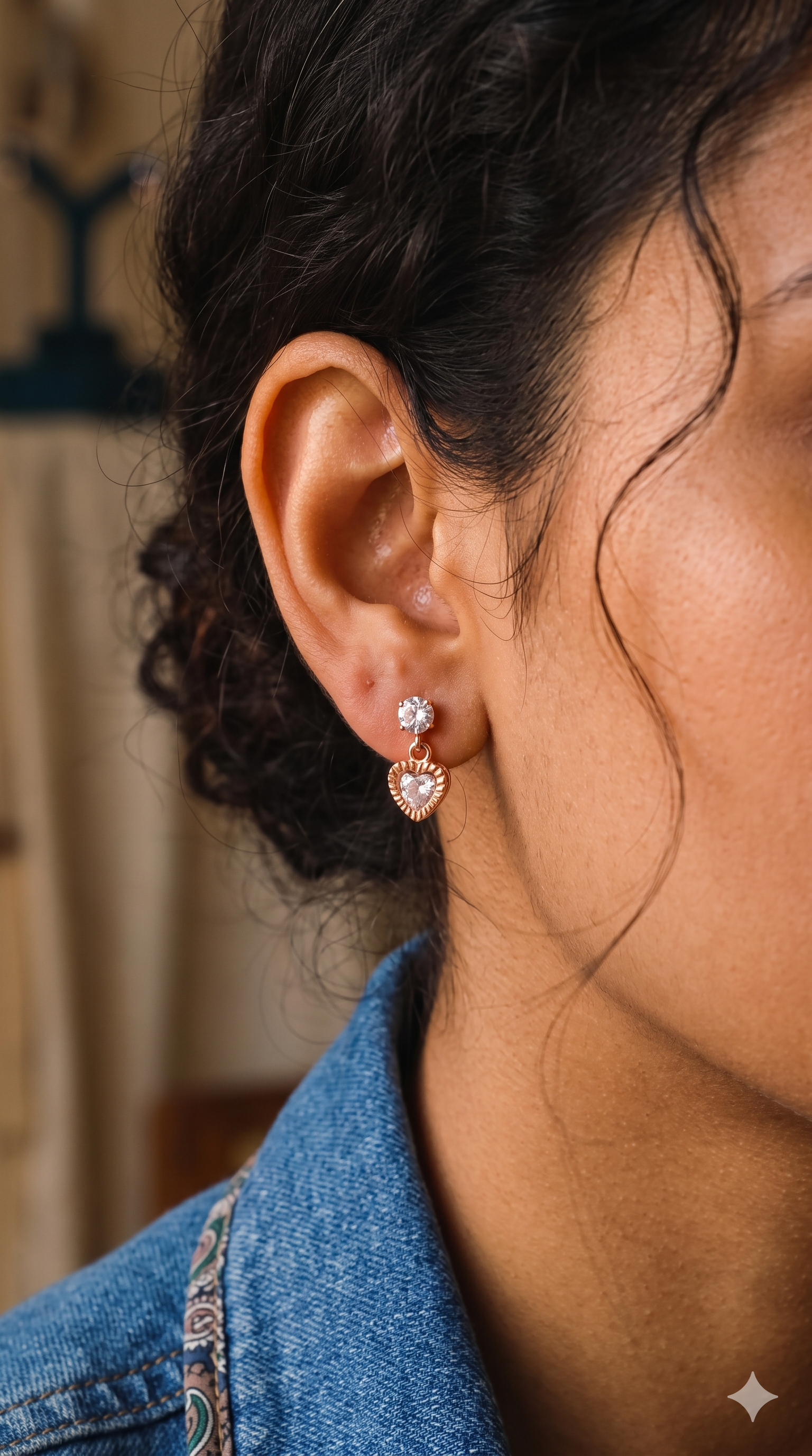 Vintage Style Crystal Drop Gold Earrings – Gold Tone Geometric Fashion Studs