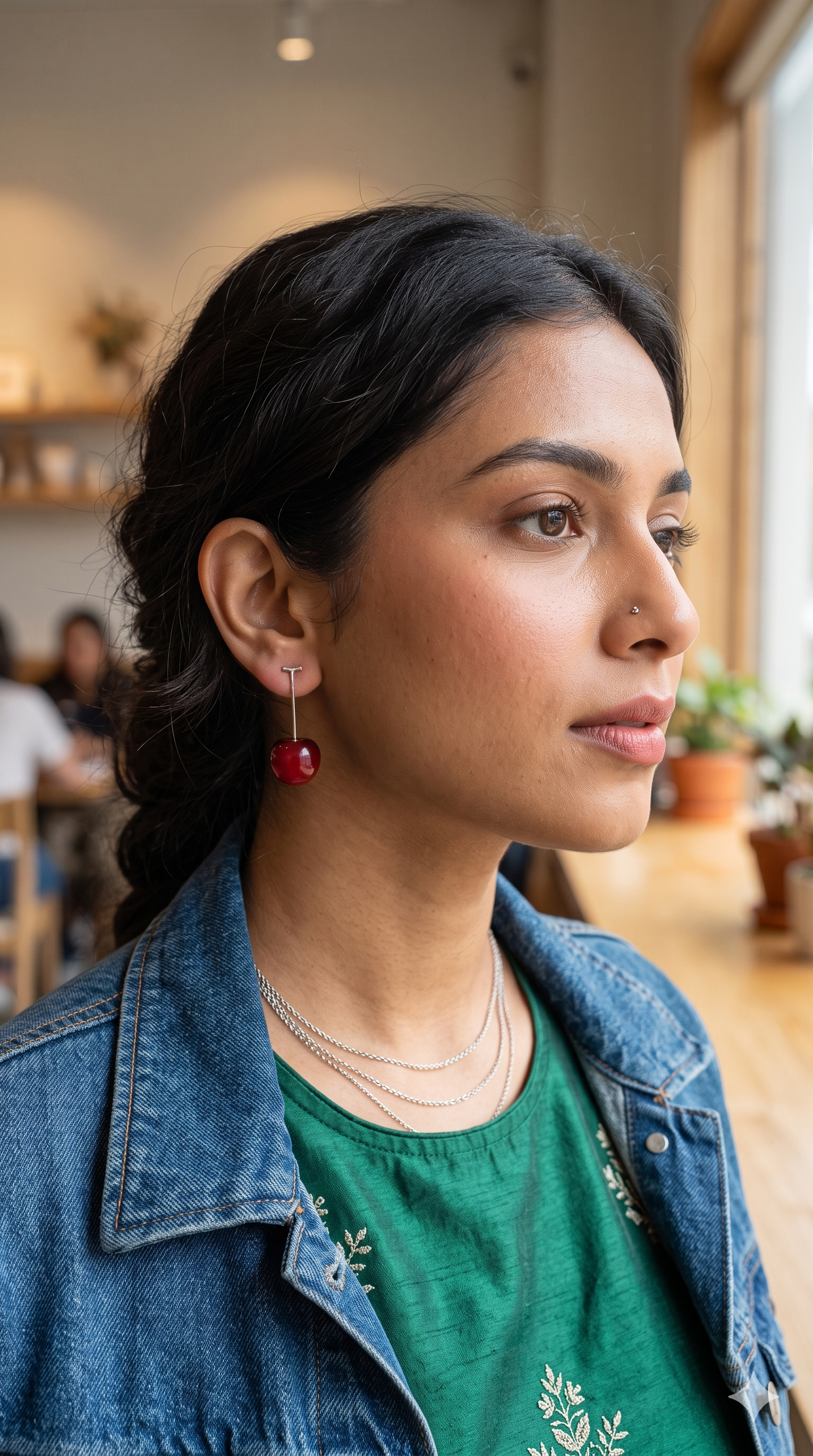3D Cherry Drop Earrings – Realistic Red Fruit Dangle Earrings