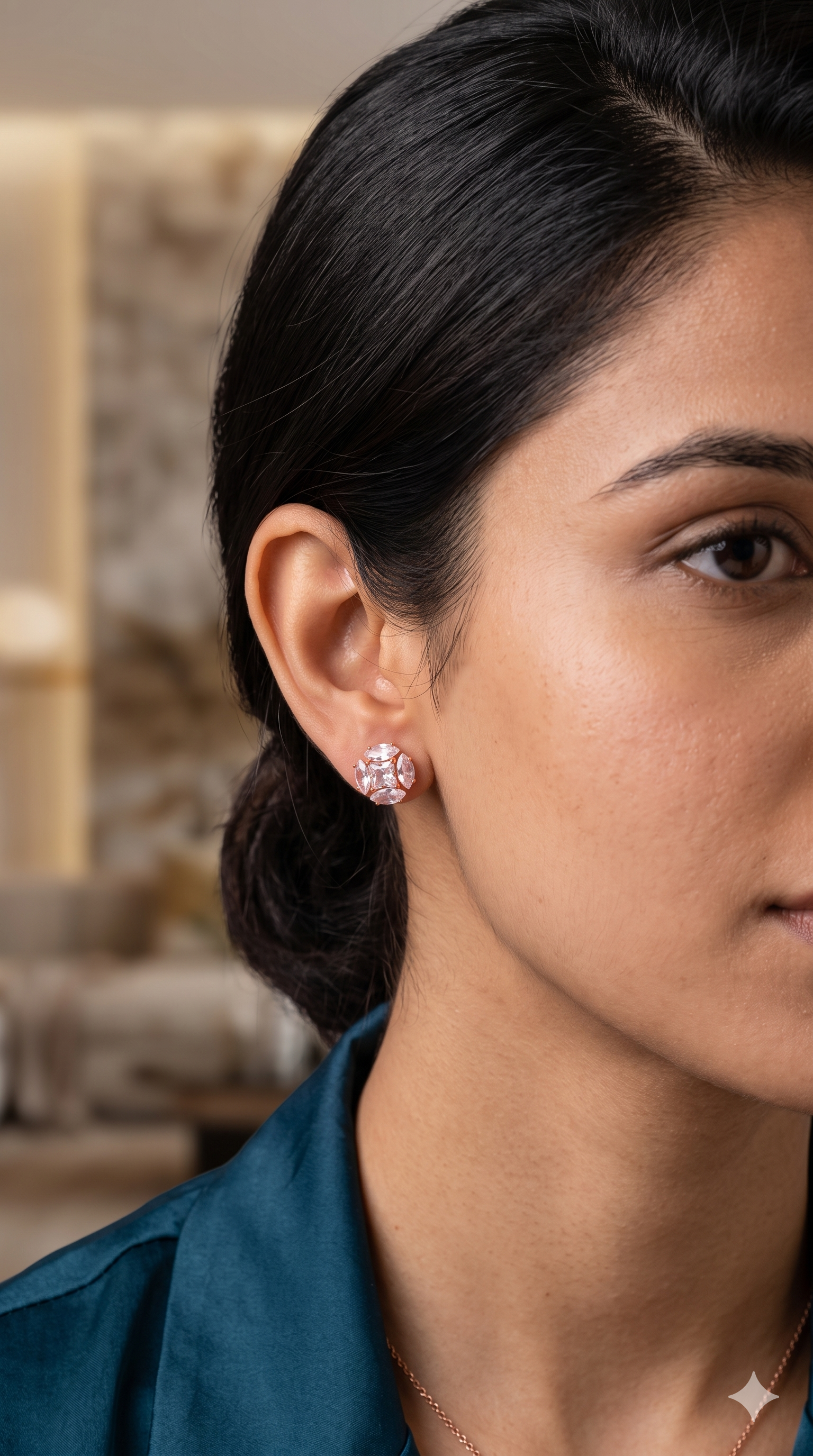Chunky Crystal Cluster Stud Earrings – Luxury Geometric Diamond Style Earrings