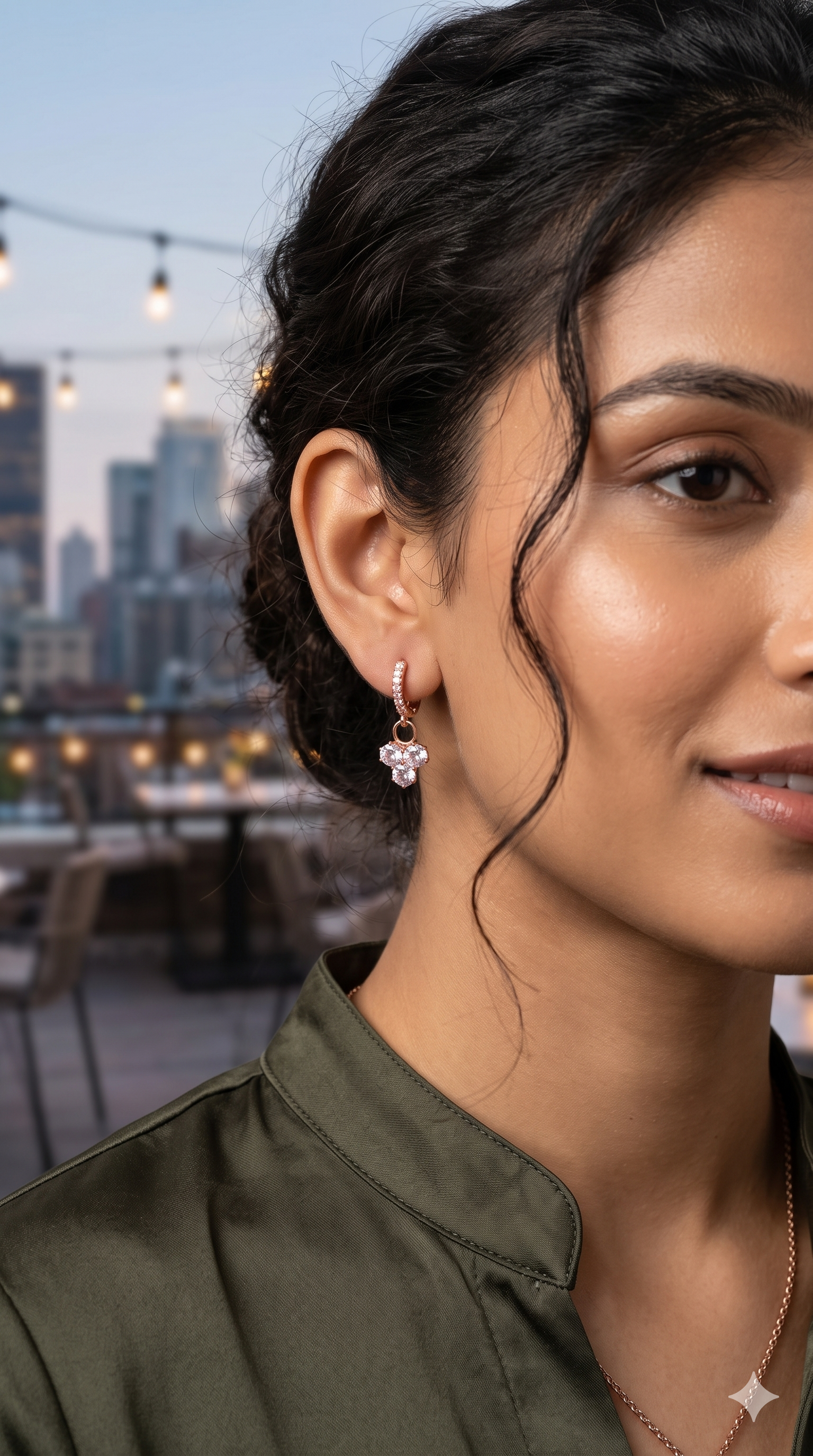 Dainty Gold Crystal Huggie Hoop Earrings