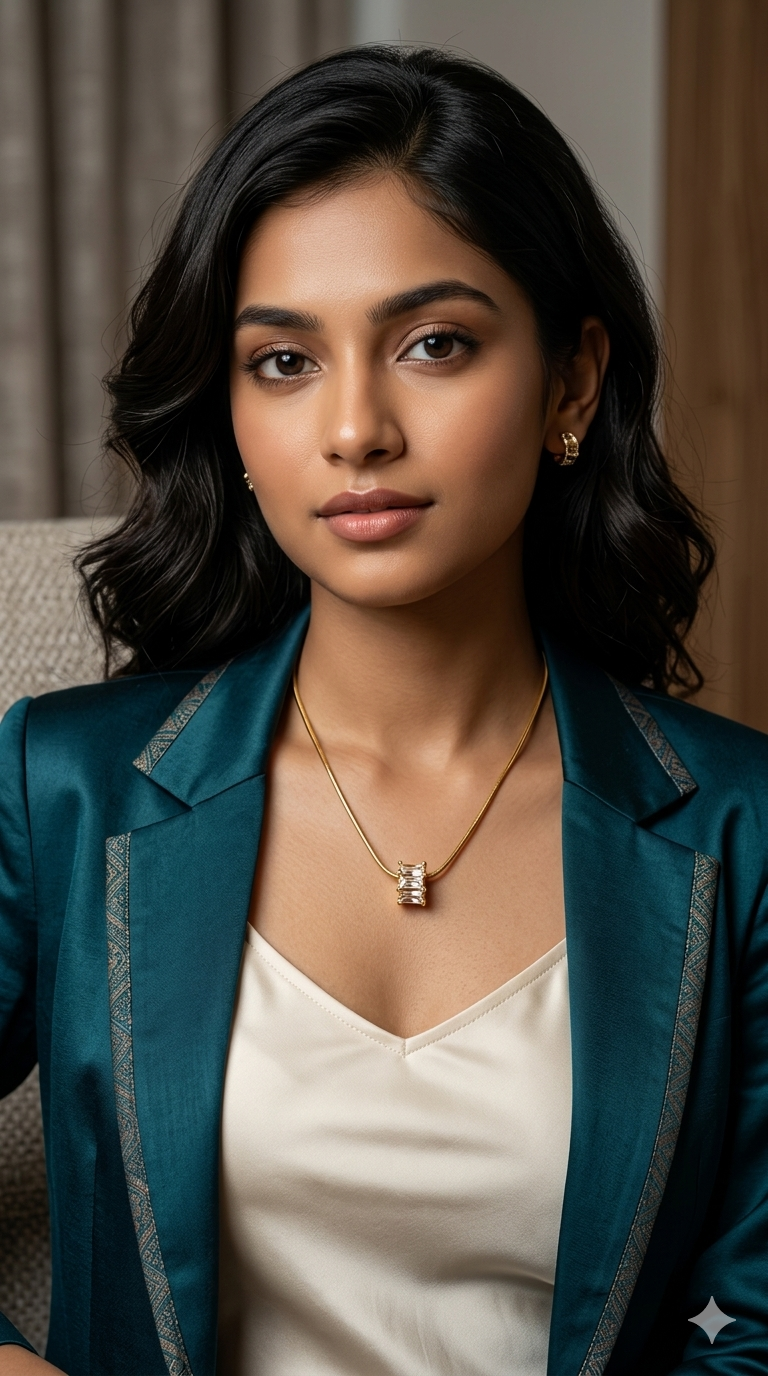 Dainty Gold Crystal Bead Necklace – Waterproof Daily Wear Slider Chain
