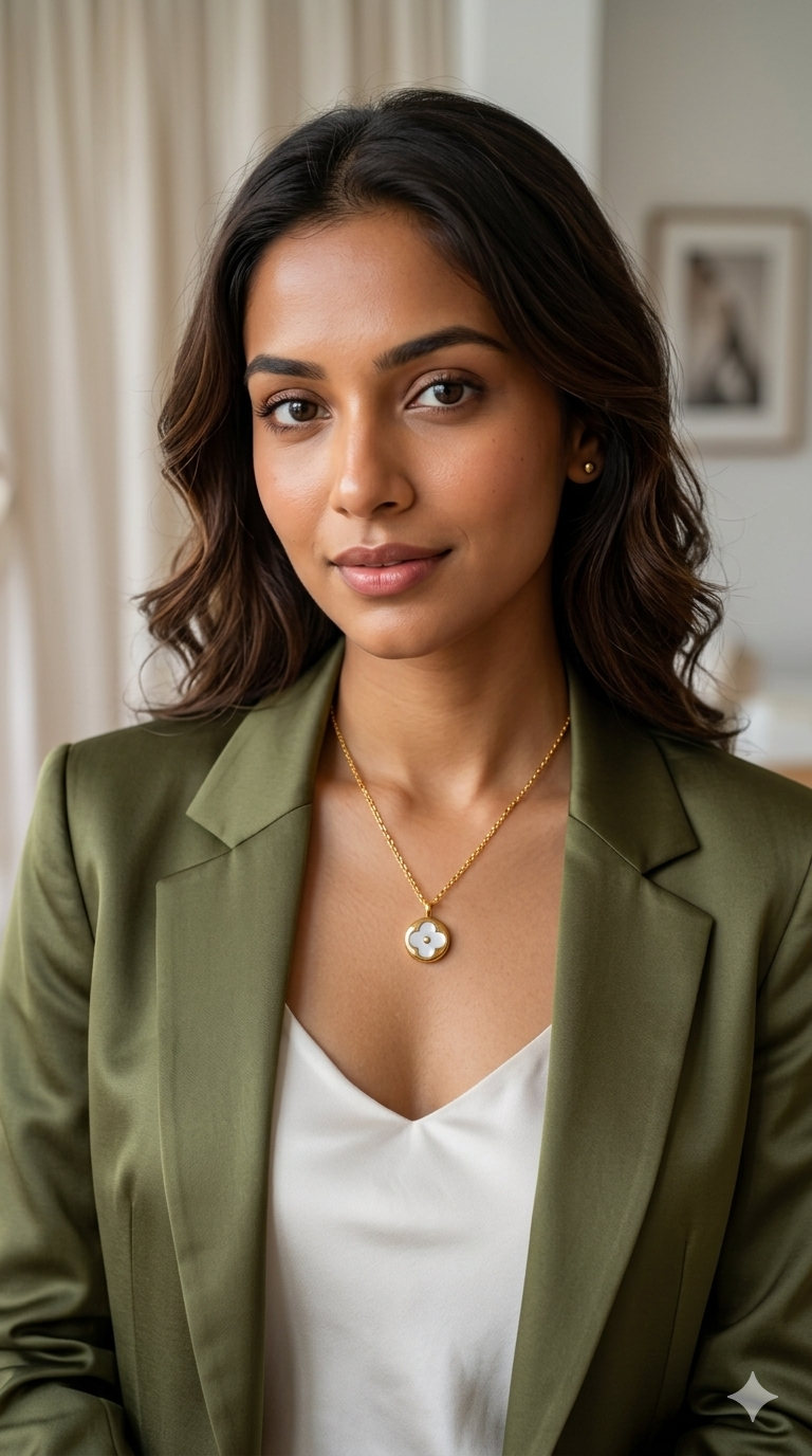 18K Gold Plated White Clover Pendant Necklace – Anti-Tarnish Waterproof Daily Jewelry