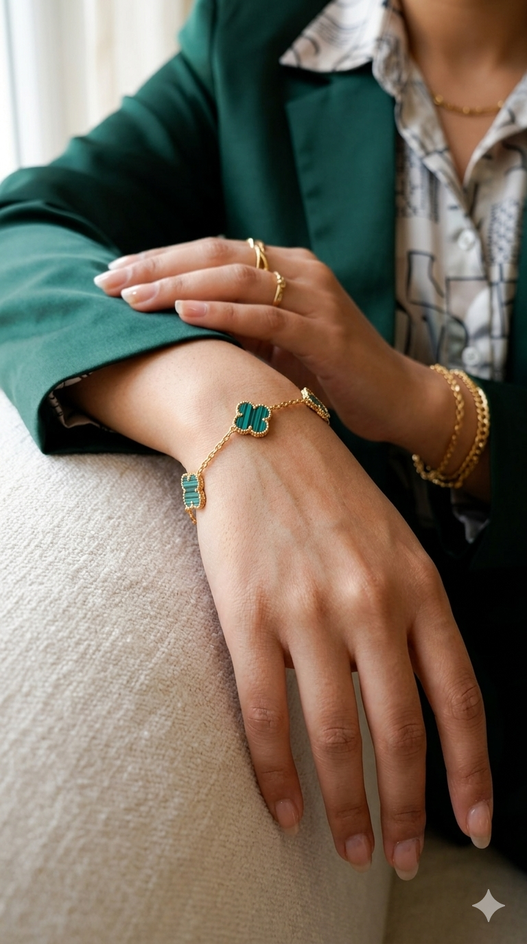 Luxury Clover Charm Bracelet for Women – Anti-Tarnish Gold Stainless Steel Jewelry