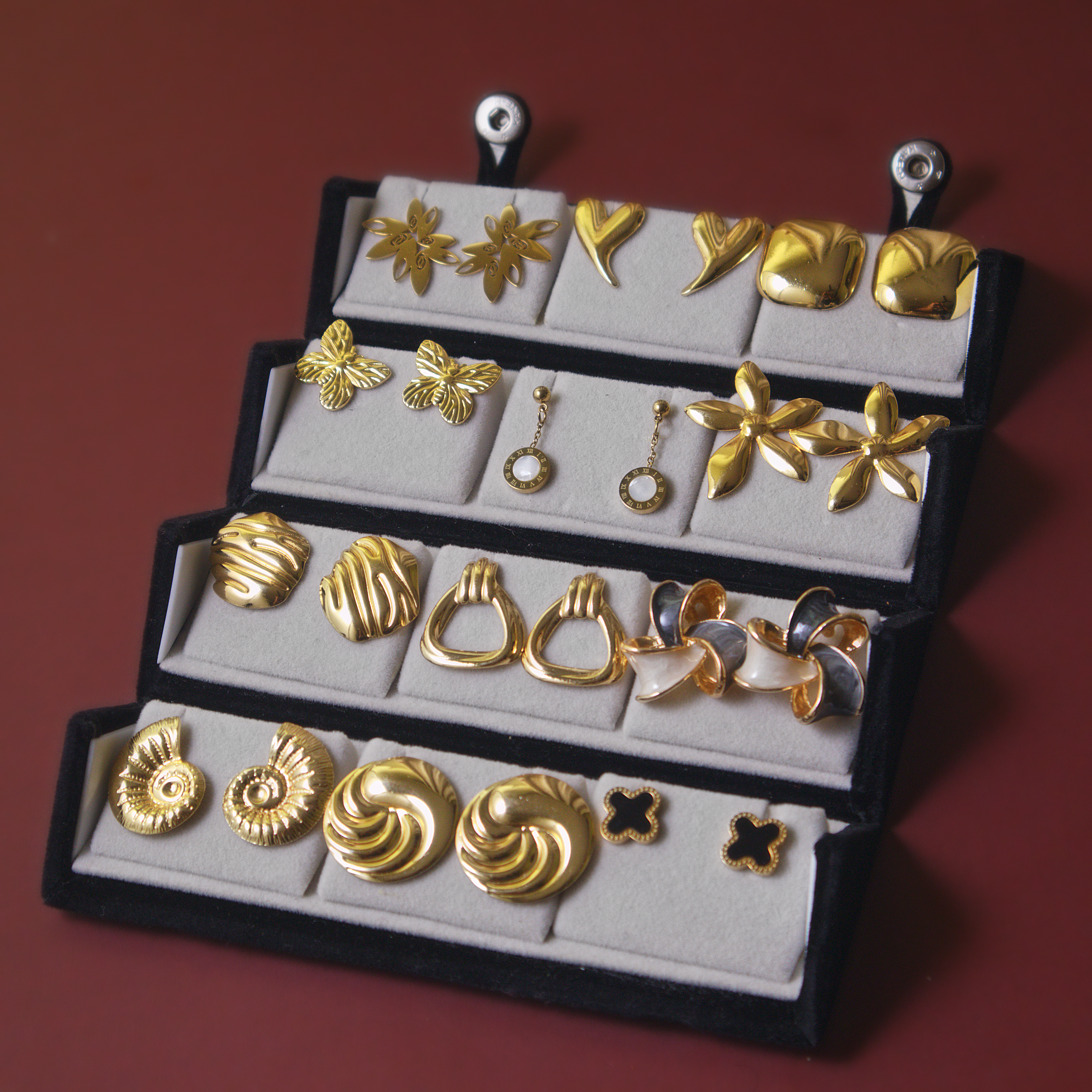 Elegant 12 piece earring set with gift box