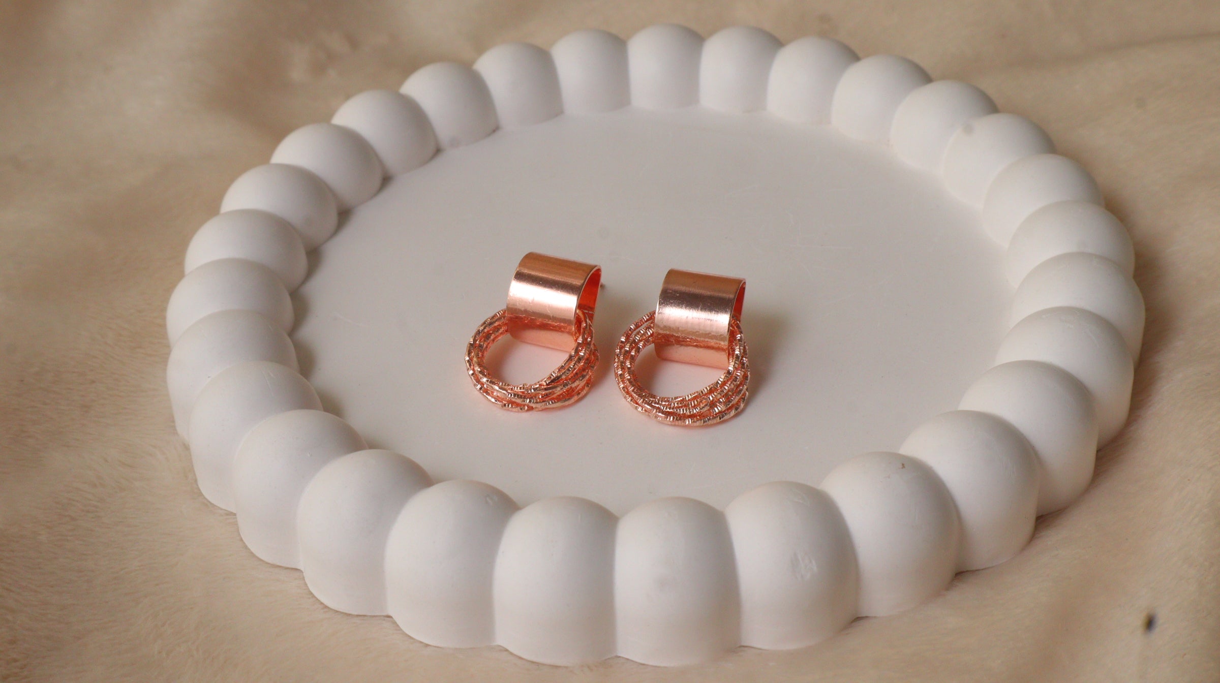 Textured Ring Dangle Earrings