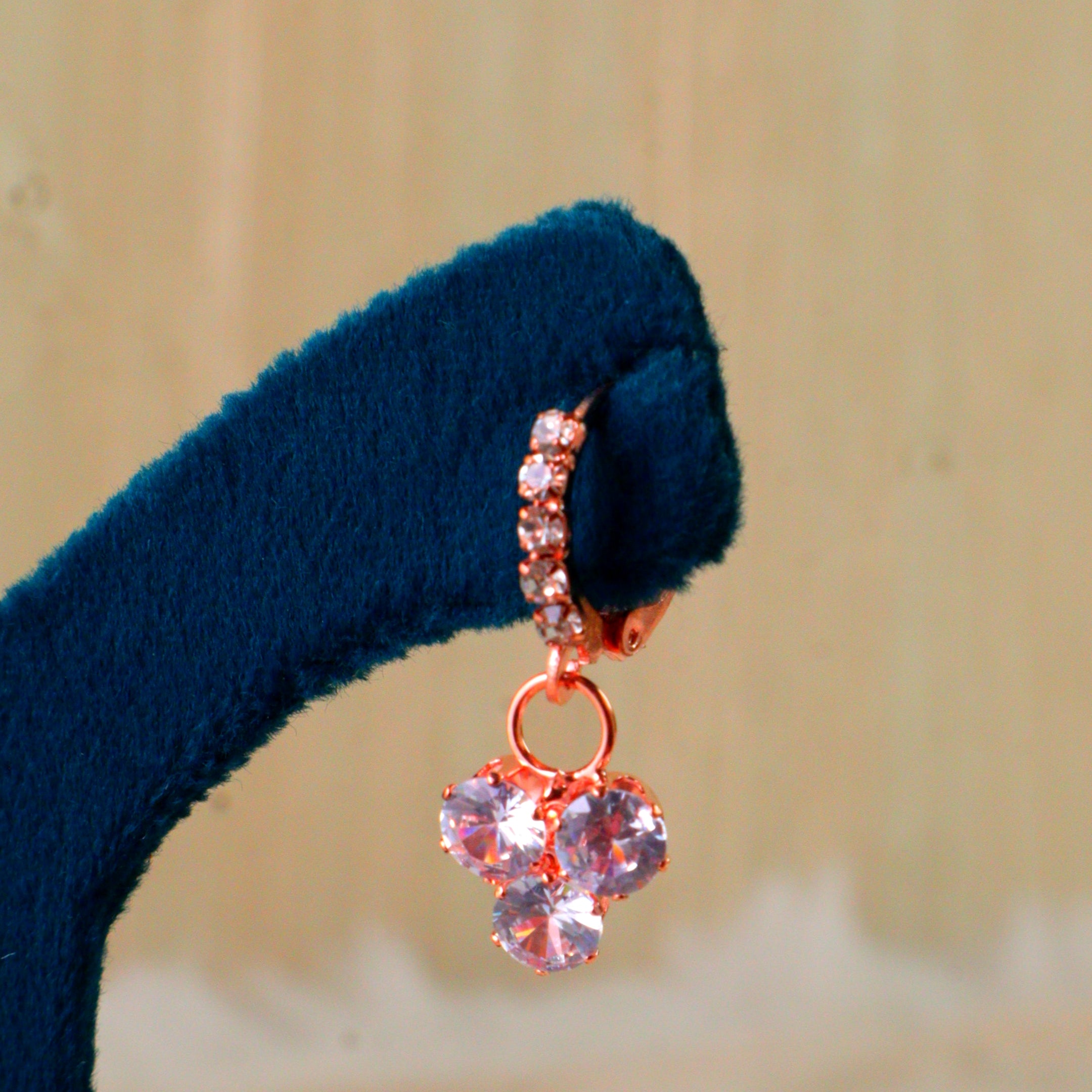 Dainty Gold Crystal Huggie Hoop Earrings