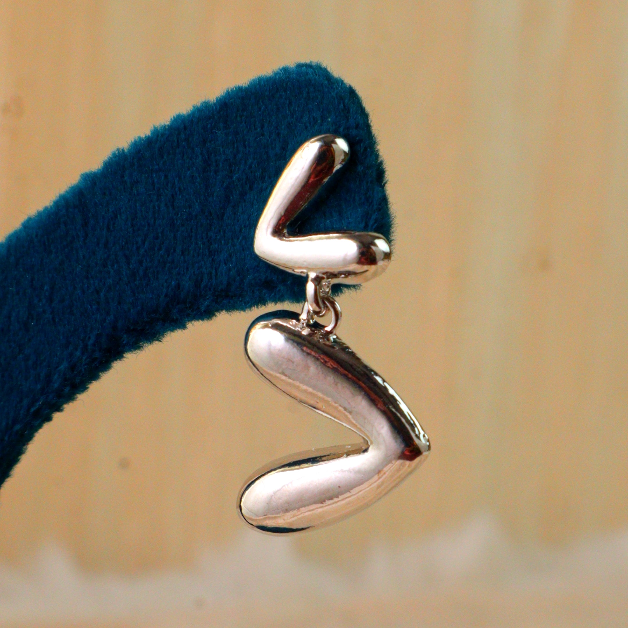 Chunky Abstract Lightning Bolt Stud Earrings / Zig Zag Fashion Earrings