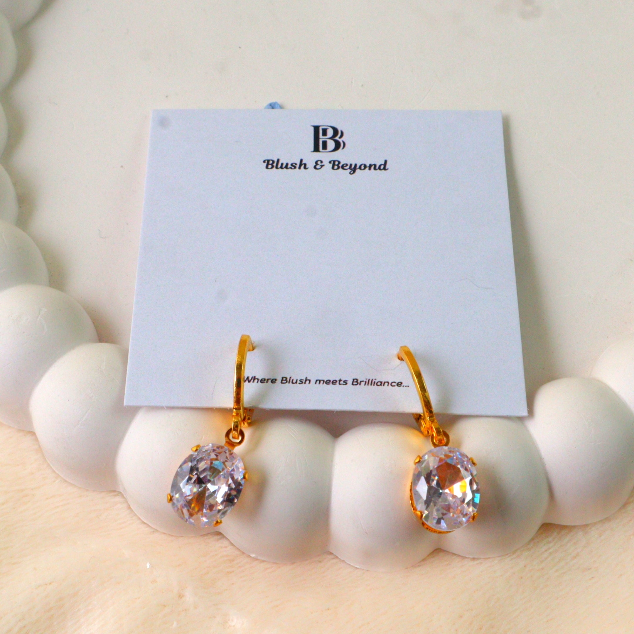 Gold Tone Crystal Drop Hoop Earrings1