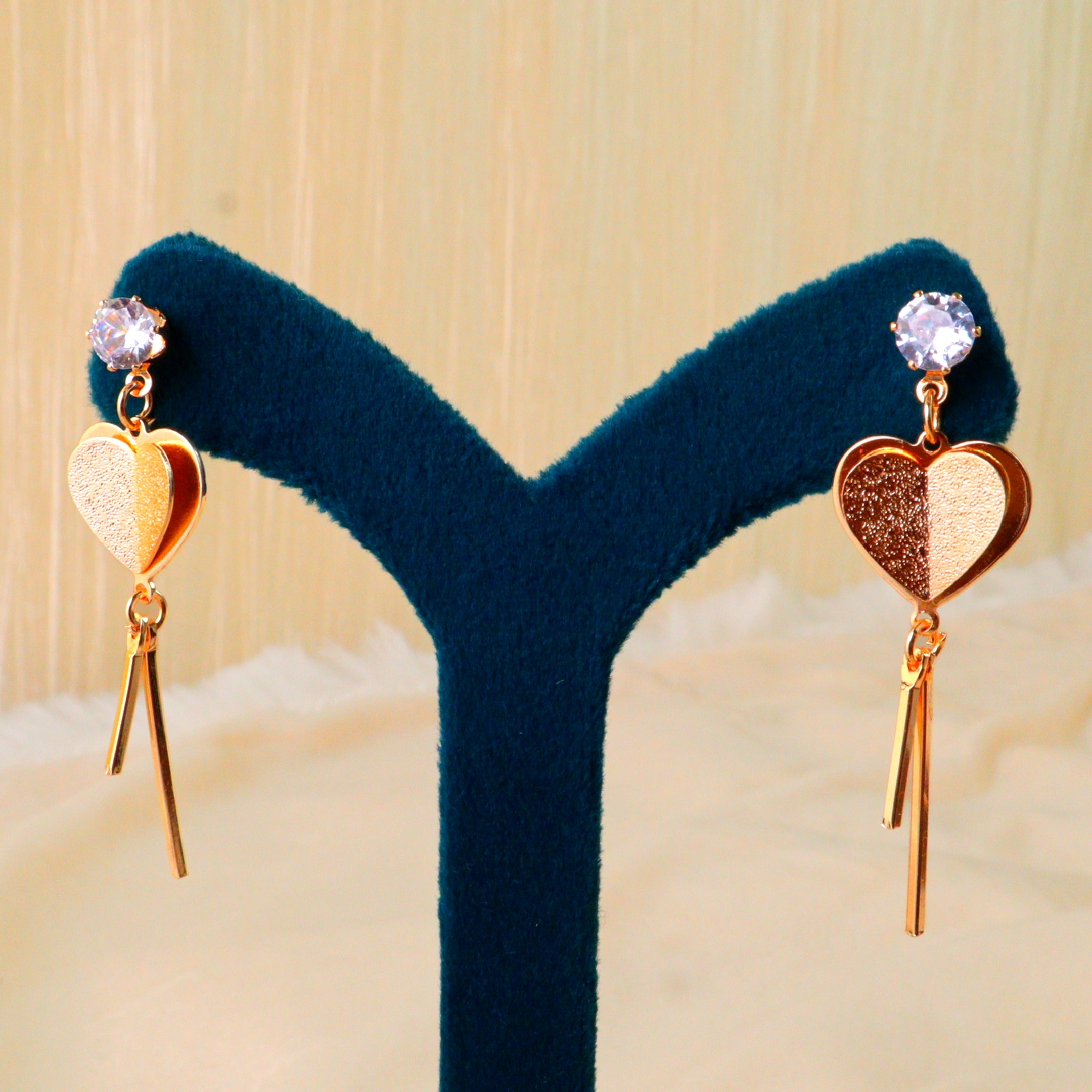 Dainty Metallic Linear Tassel Earrings – Textured Charm Drop Earrings with Linear Beads