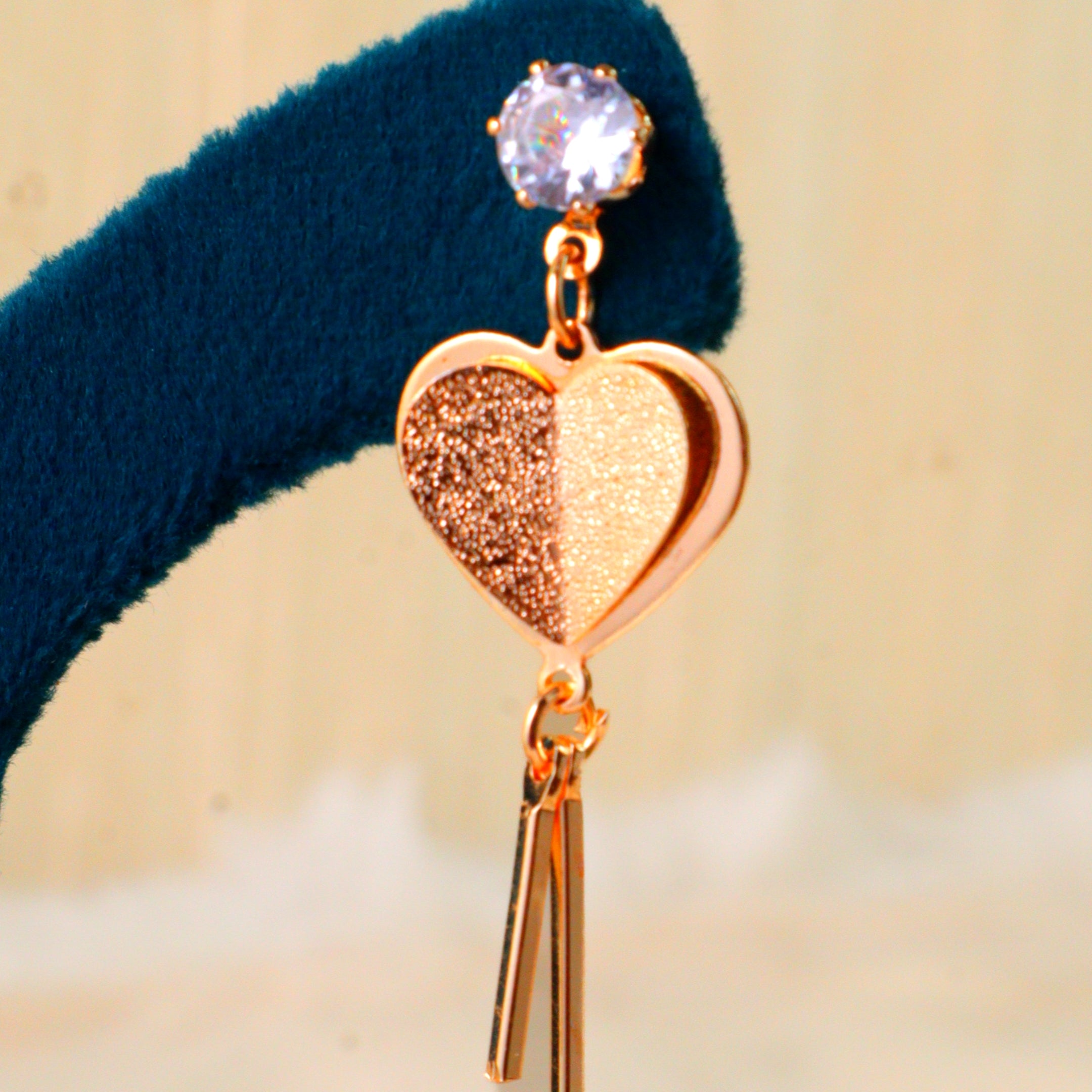 Dainty Metallic Linear Tassel Earrings – Textured Charm Drop Earrings with Linear Beads