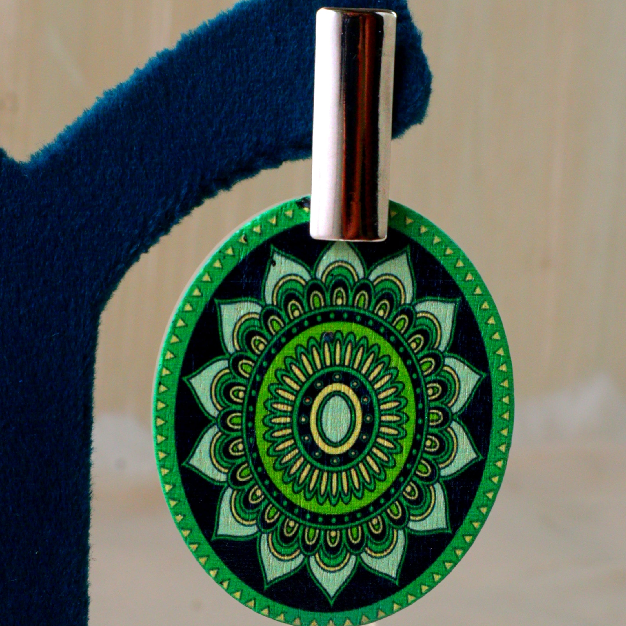 Boho Mandala Printed Disc Drop Earrings