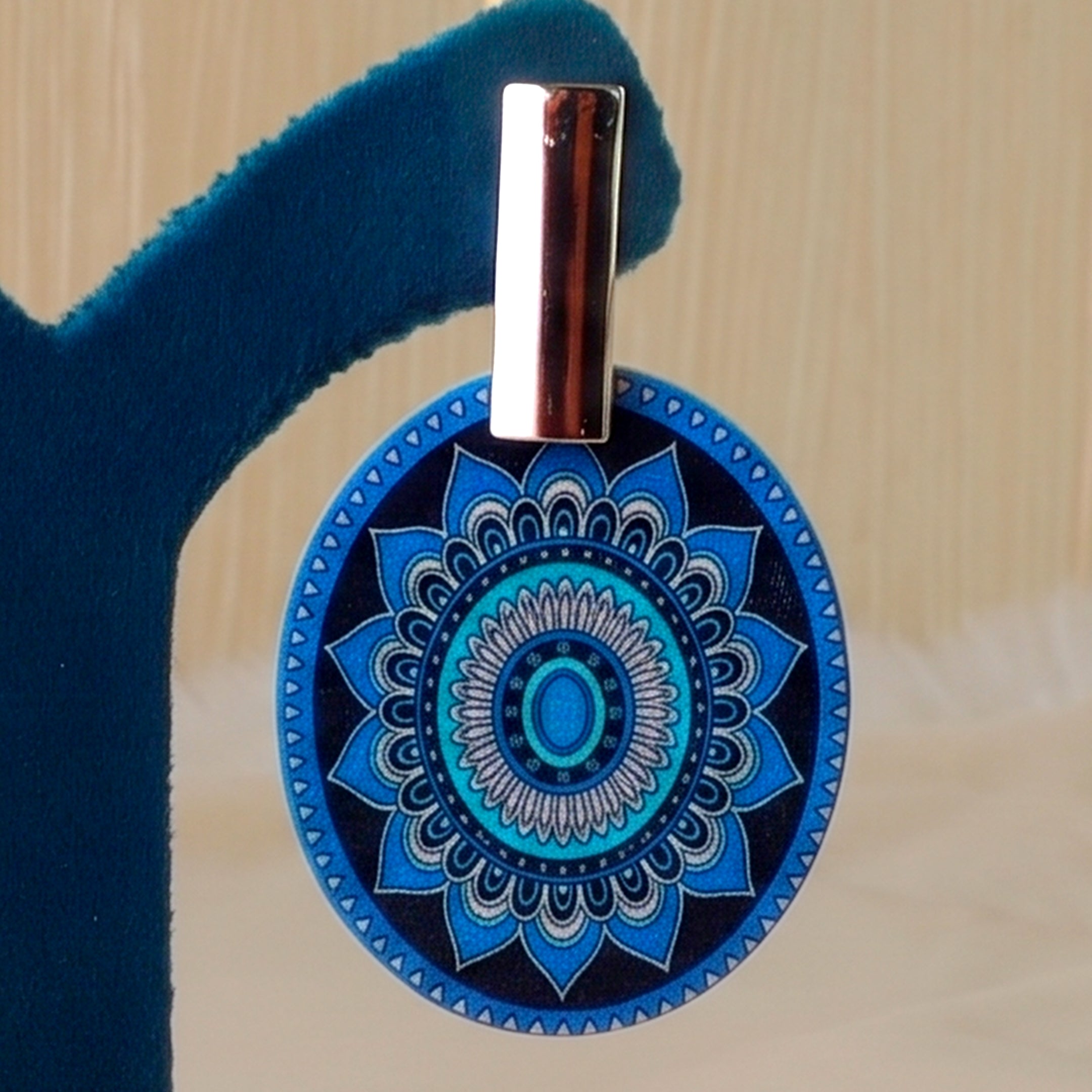 Boho Mandala Printed Disc Drop Earrings