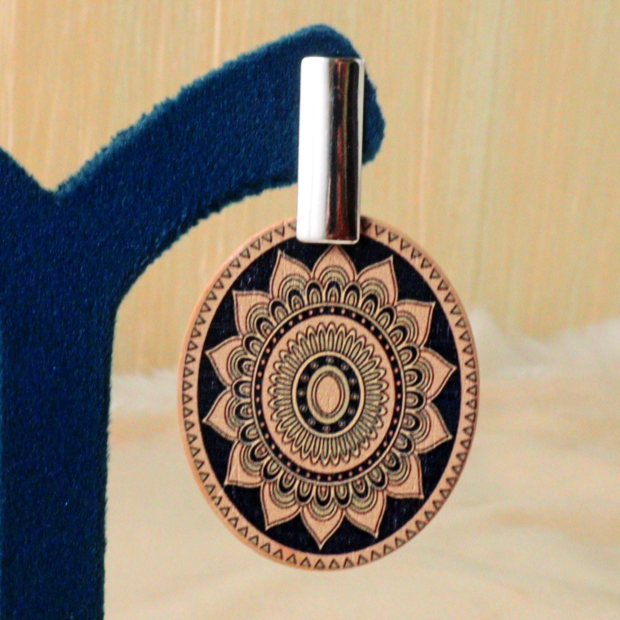 Boho Mandala Printed Disc Drop Earrings