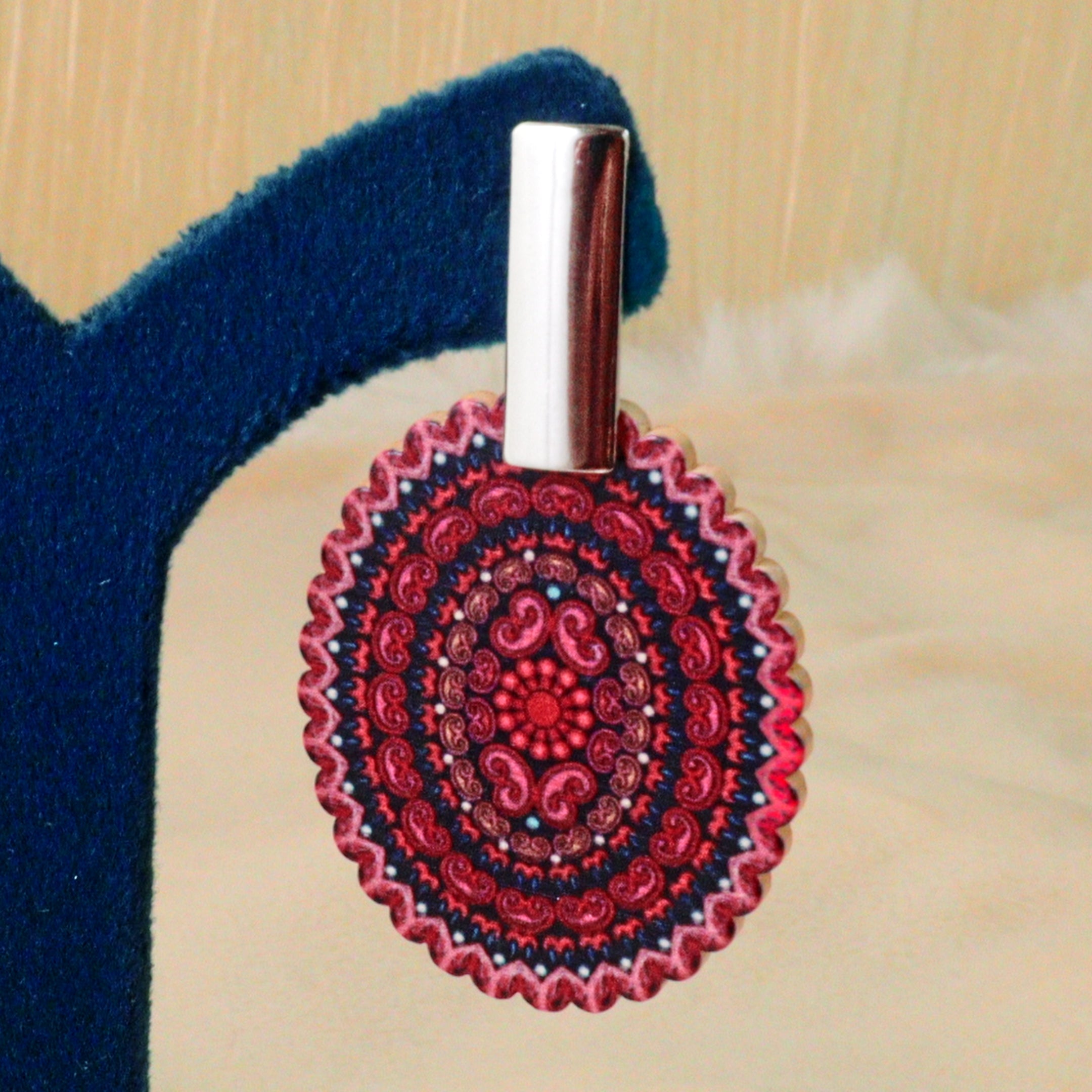 Boho Mandala Printed Disc Drop Earrings