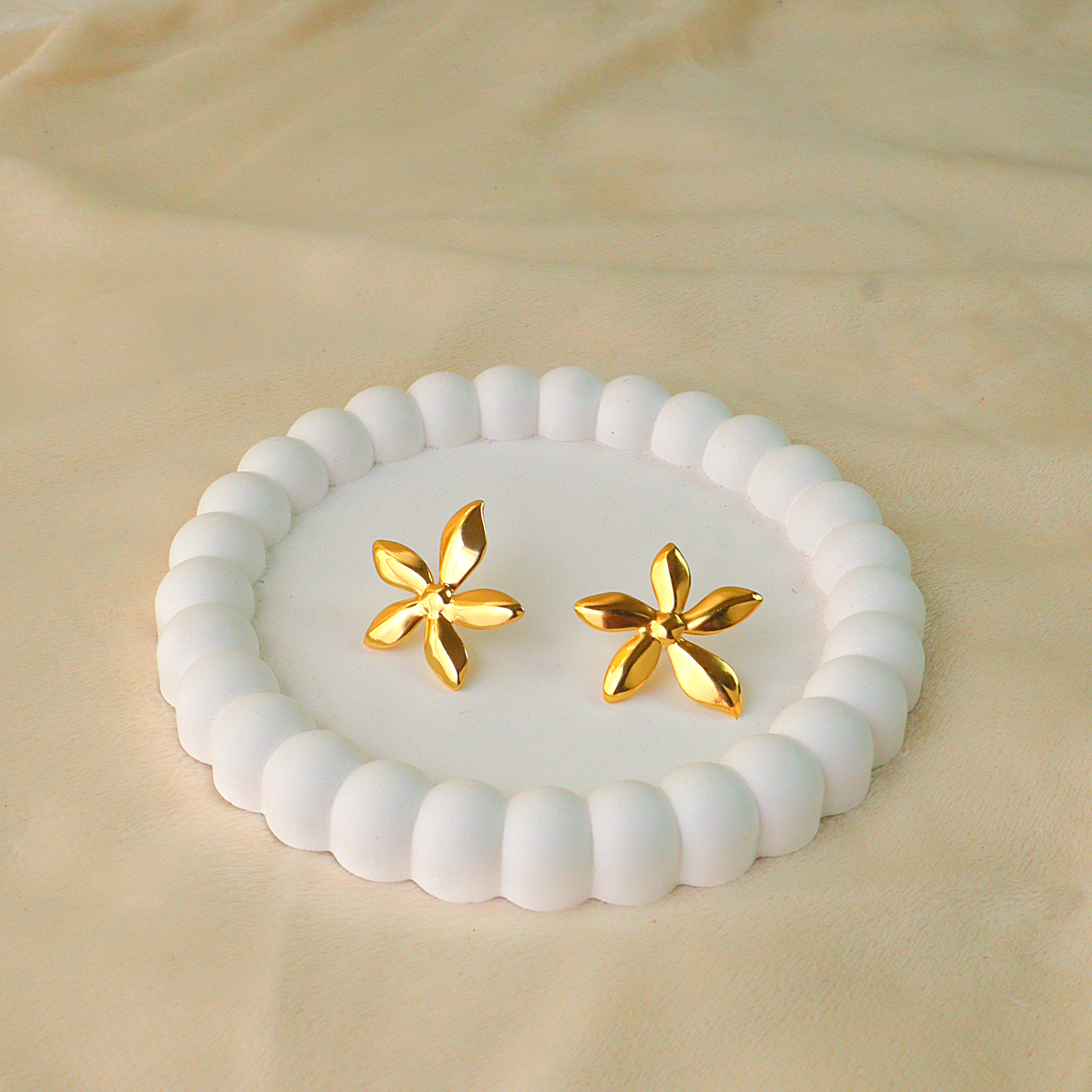Golden Bloom Anti-Tarnish Earrings