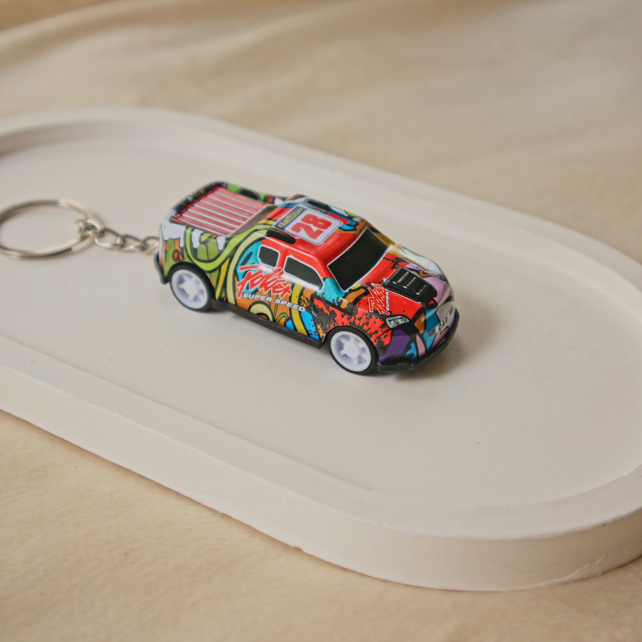 Mini Pull Back Car #28 keychain - Interactive Toy Race Car Bag Charm (Copy)