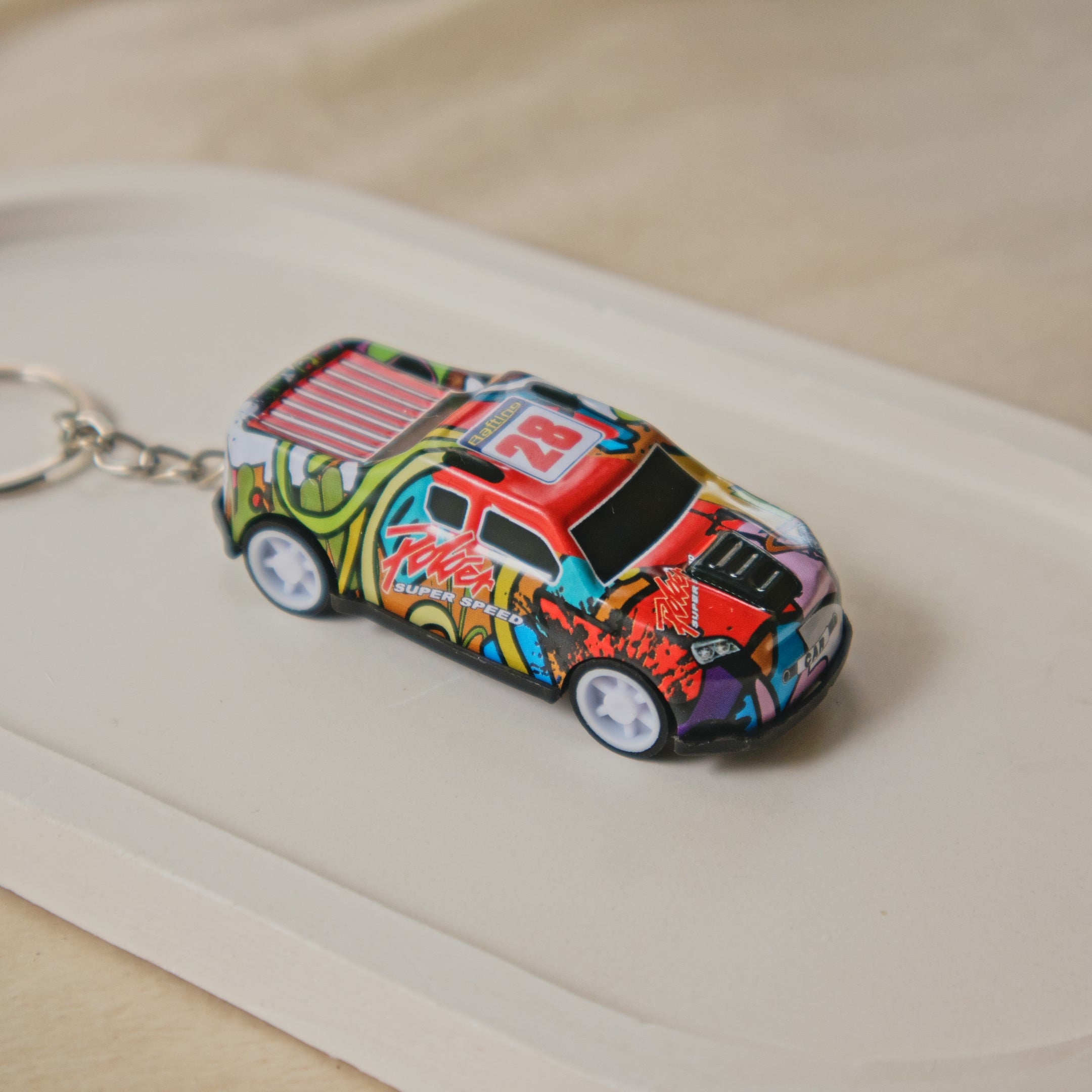 Mini Pull Back Car #28 keychain - Interactive Toy Race Car Bag Charm (Copy)