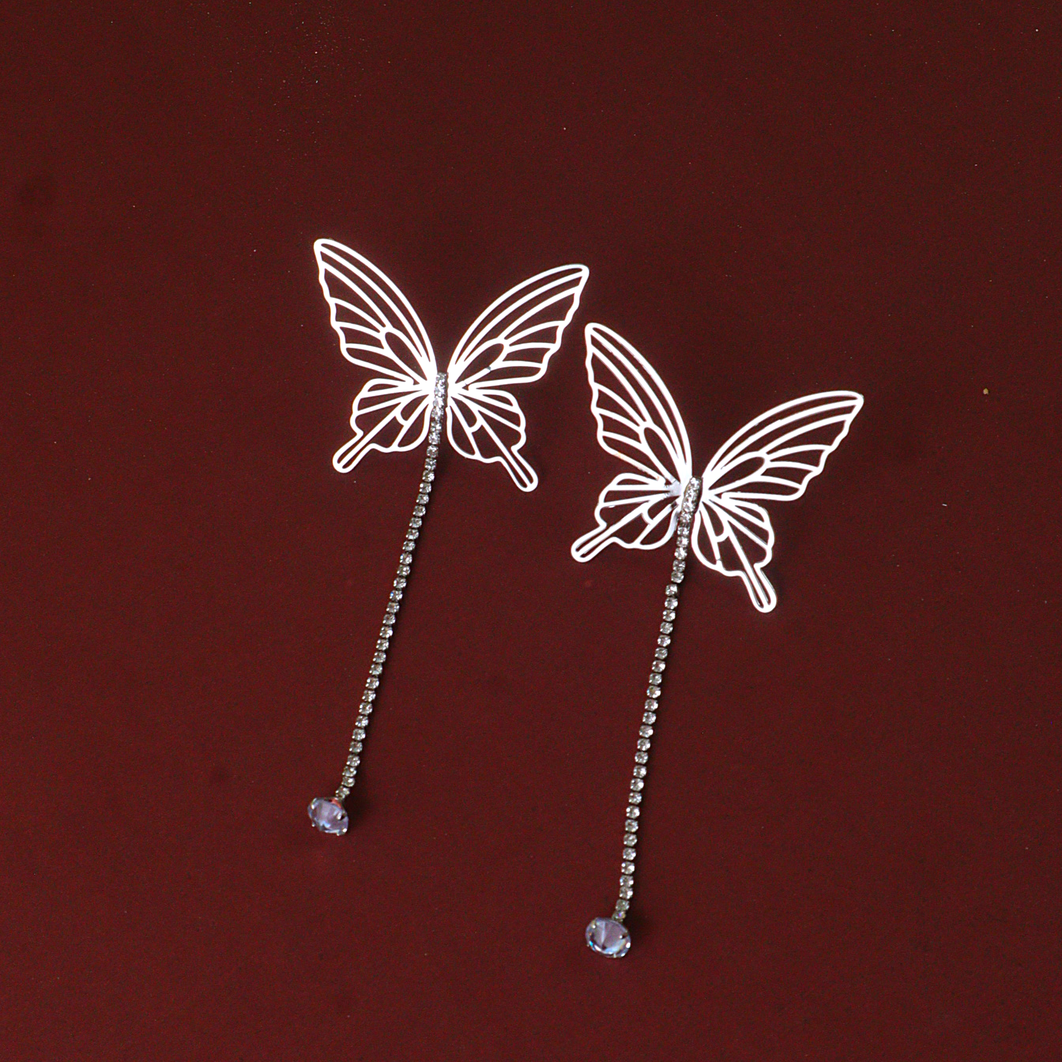 Silver Filigree Wing Designer Studs