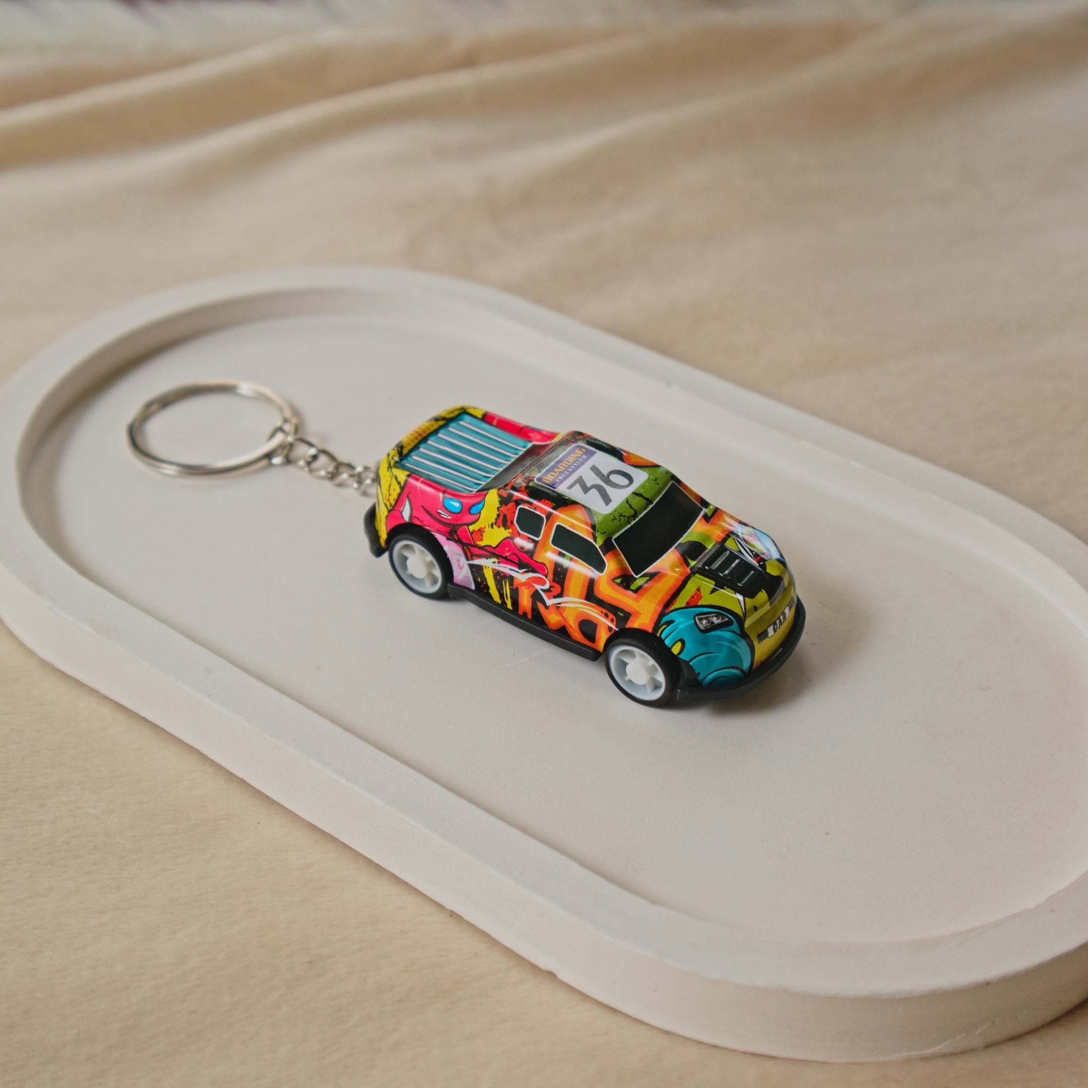 Mini Pull Back Car #36 keychain - Interactive Toy Race Car Bag Charm