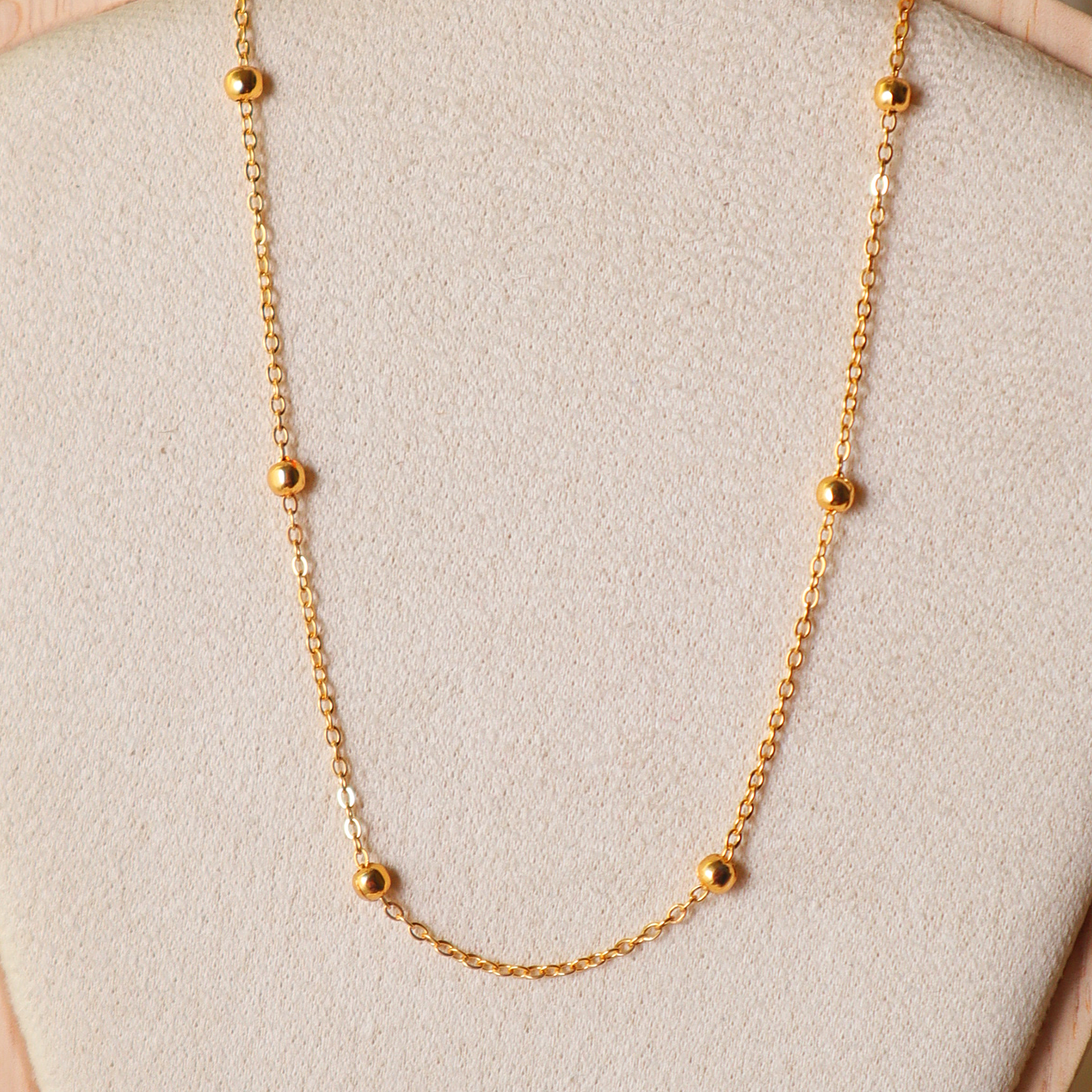 Gold Satellite Necklace & Bracelet Set – 2-Piece Minimalist Jewelry Combo