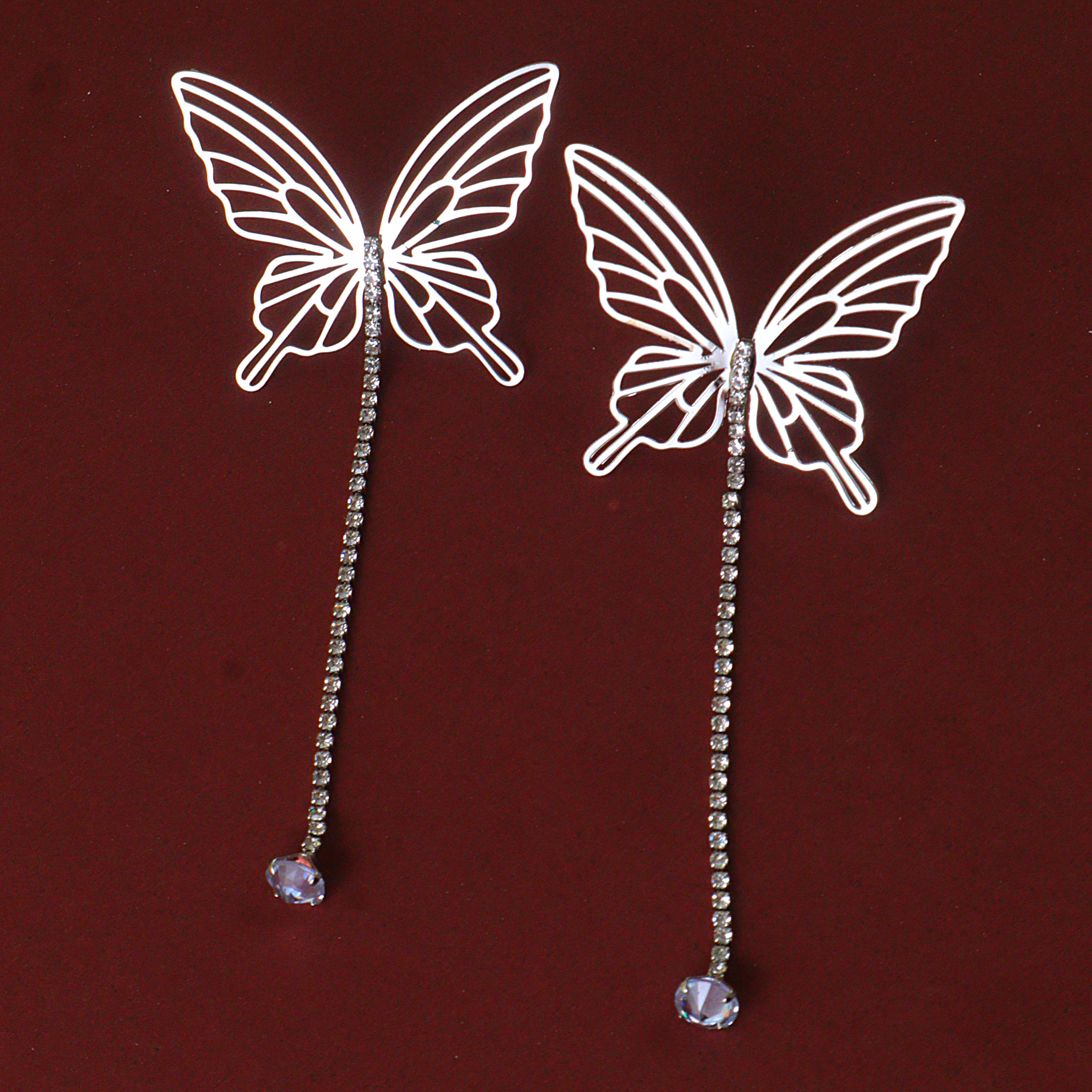 Silver Filigree Wing Designer Studs