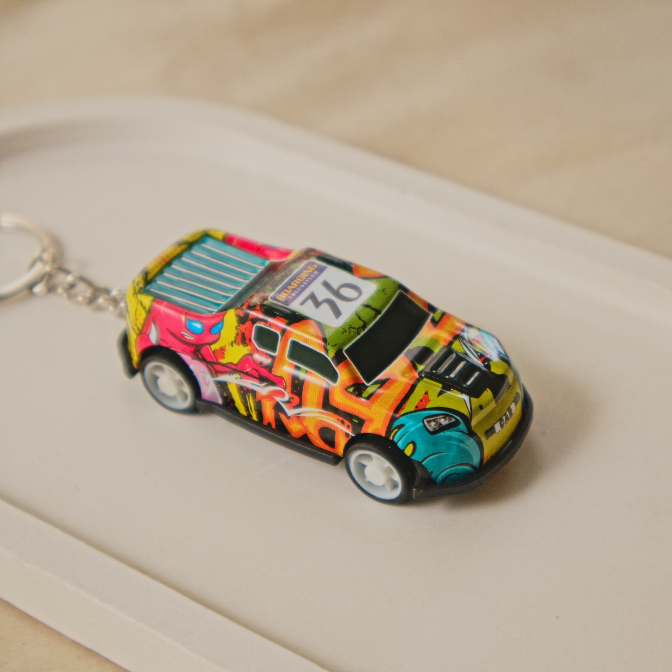 Mini Pull Back Car #36 keychain - Interactive Toy Race Car Bag Charm
