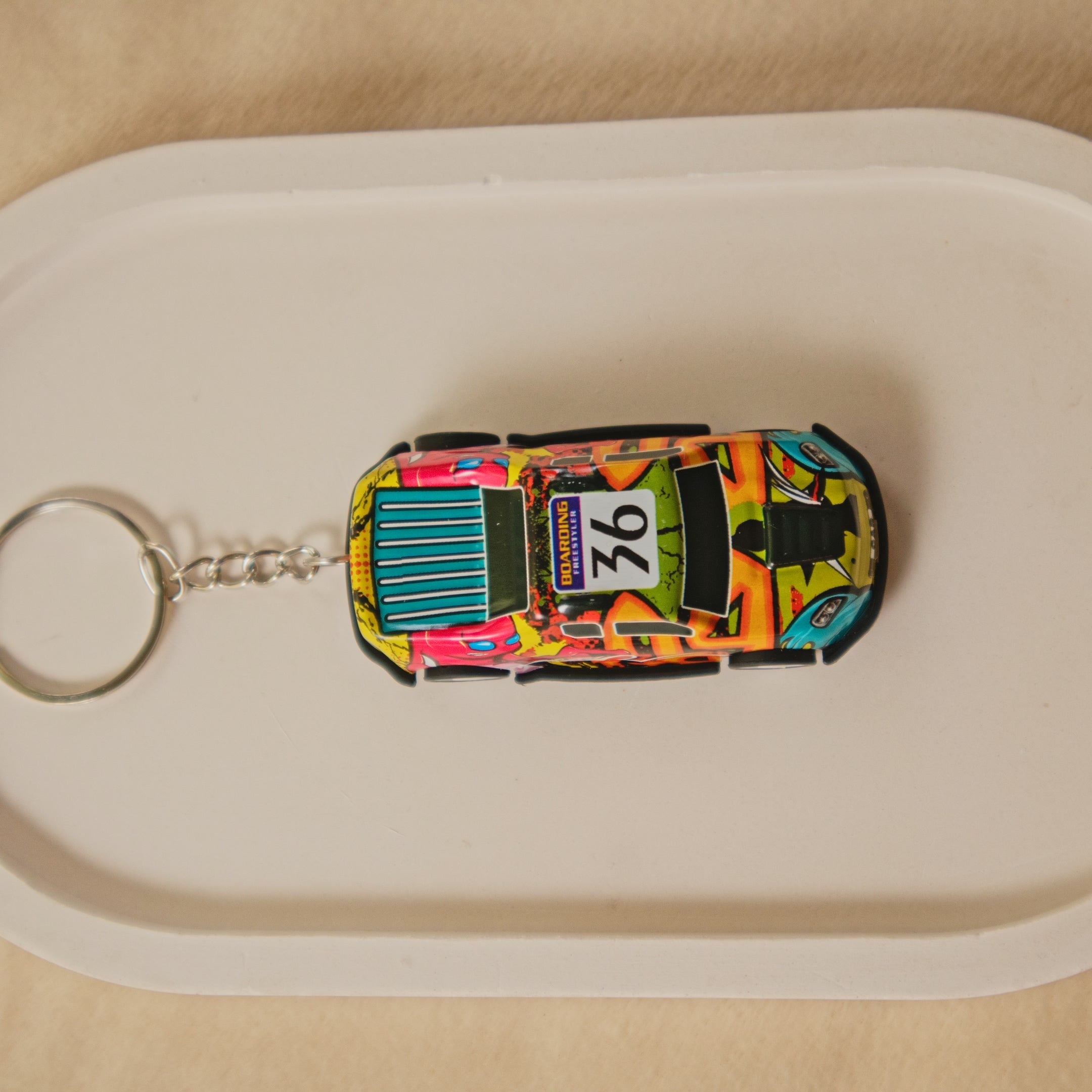 Mini Pull Back Car #36 keychain - Interactive Toy Race Car Bag Charm