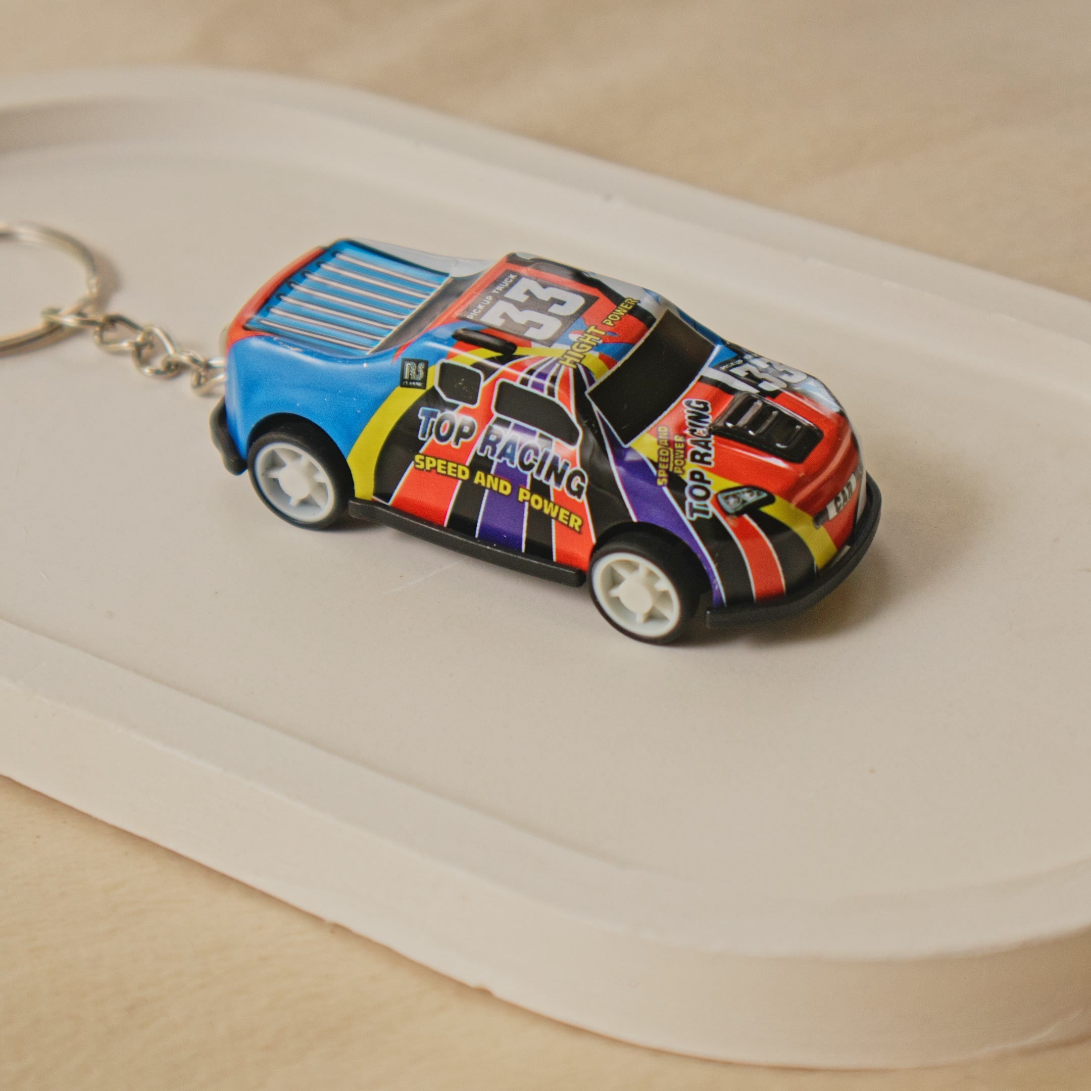 Mini Pull Back Car #33 keychain - Interactive Toy Race Car Bag Charm