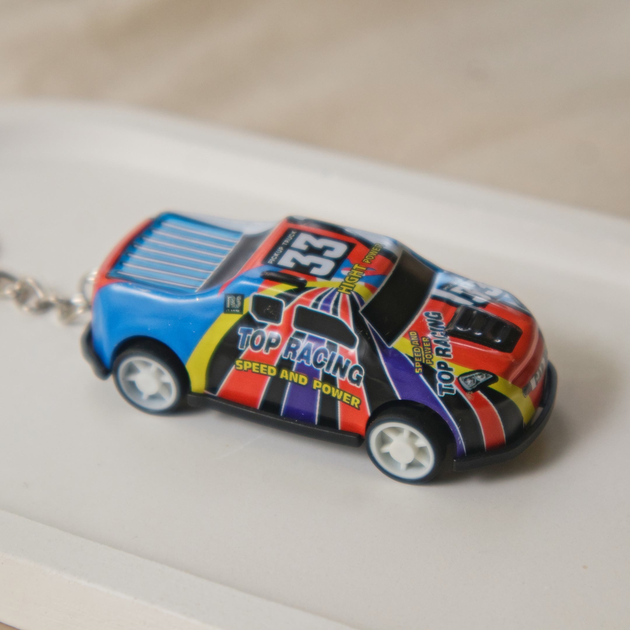 Mini Pull Back Car #33 keychain - Interactive Toy Race Car Bag Charm