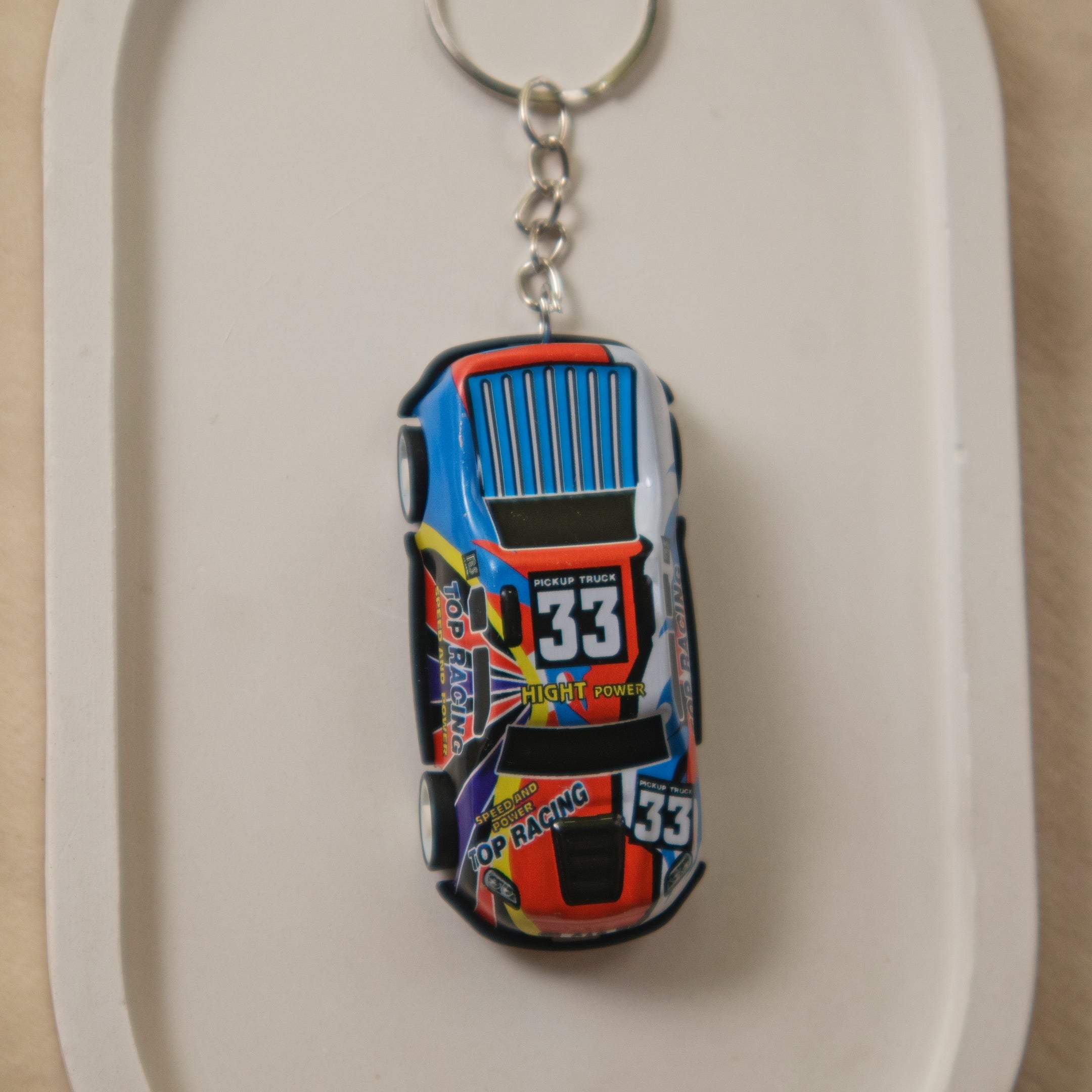 Mini Pull Back Car #33 keychain - Interactive Toy Race Car Bag Charm