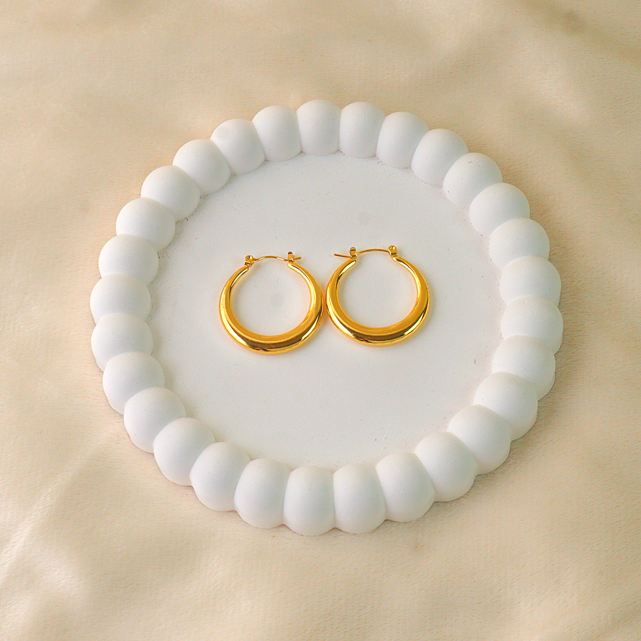 The Golden Crescent Anti Tarnish Hoops