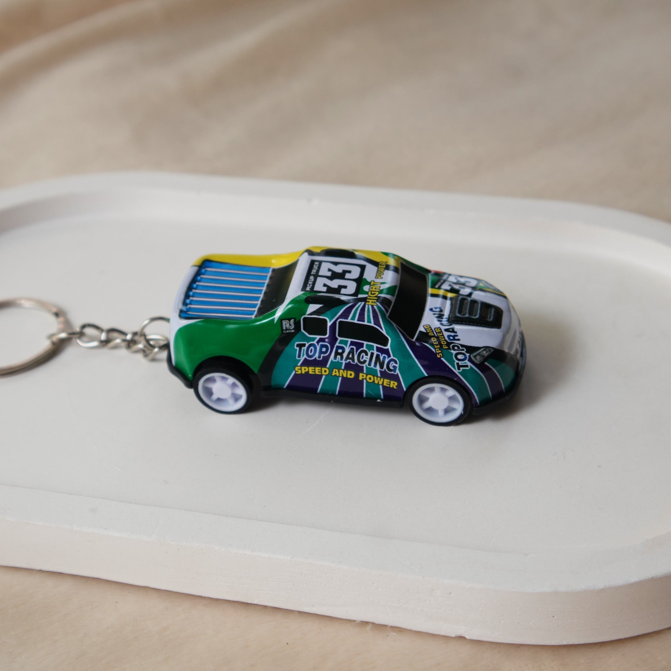 Mini Pull Back Car #33 keychain - Interactive Toy Race Car Bag Charm