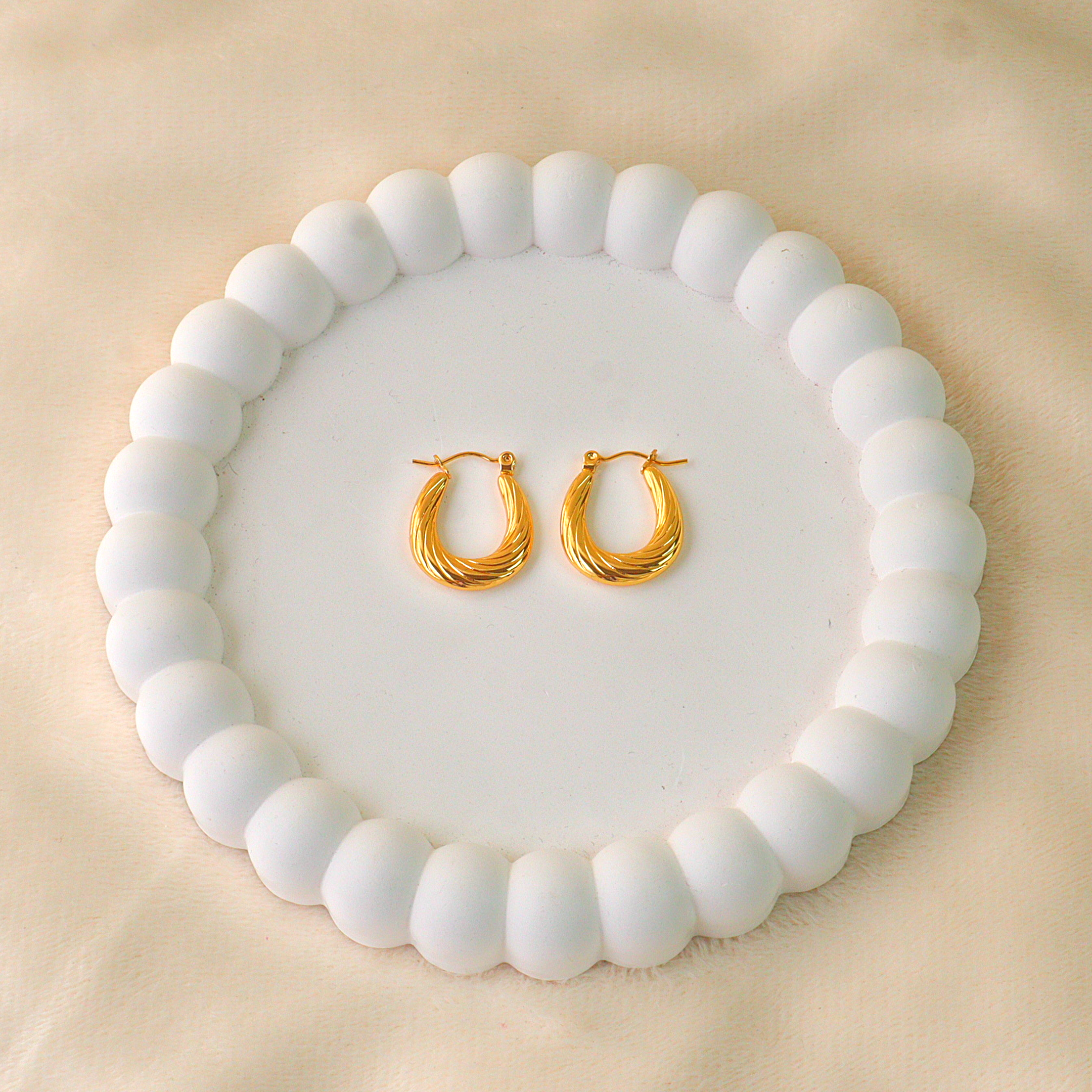 Luna Dot Anti Tarnish Hoops