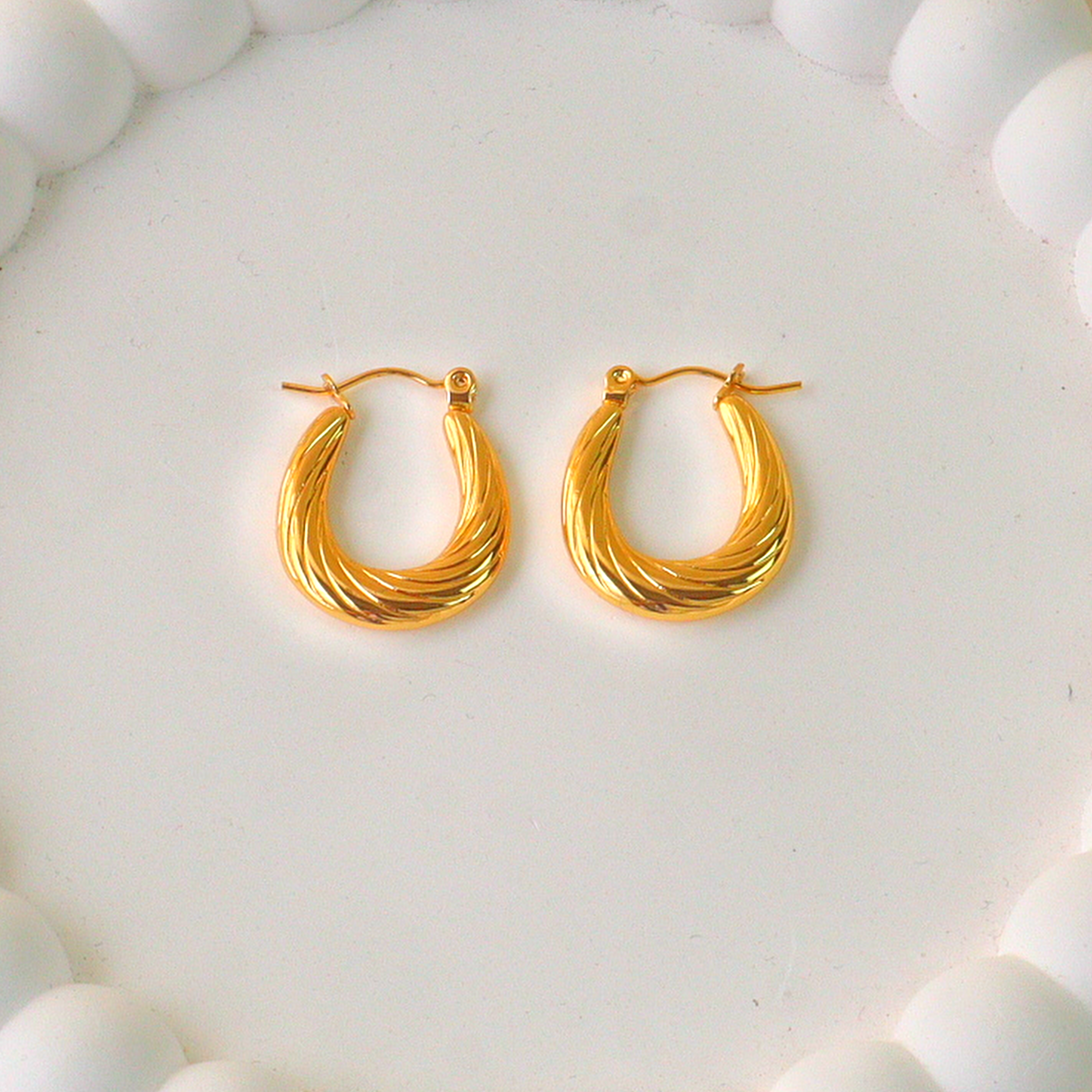 Luna Dot Anti Tarnish Hoops