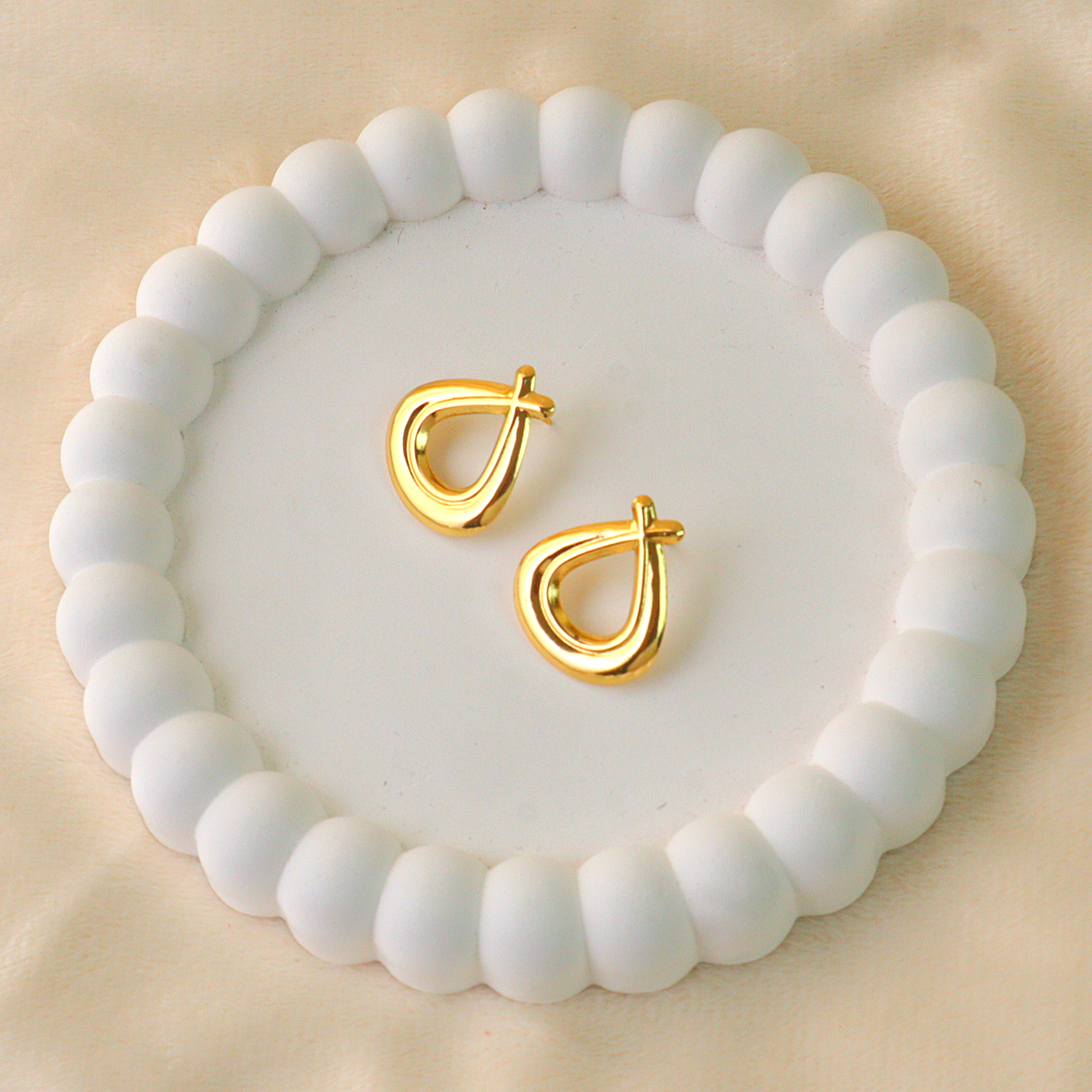 Anti-Tarnish Crossed Teardrop Studs