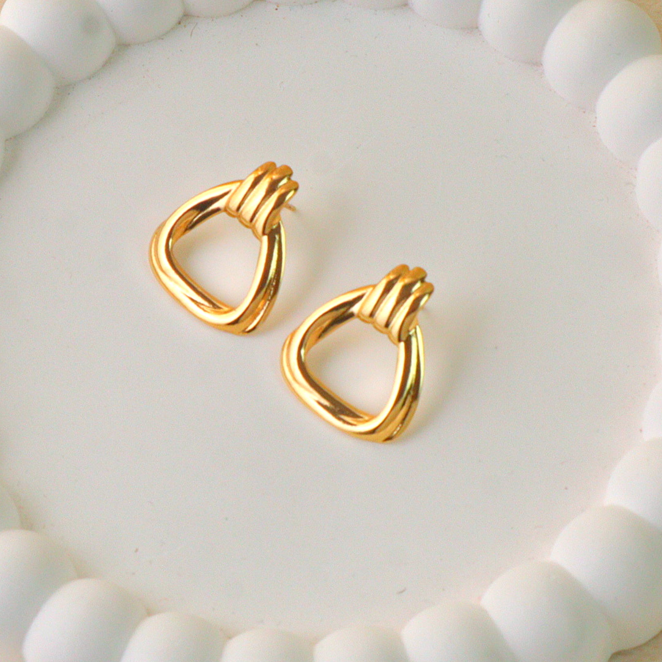 The Cleo Geometric Anti Tarnish Hoops