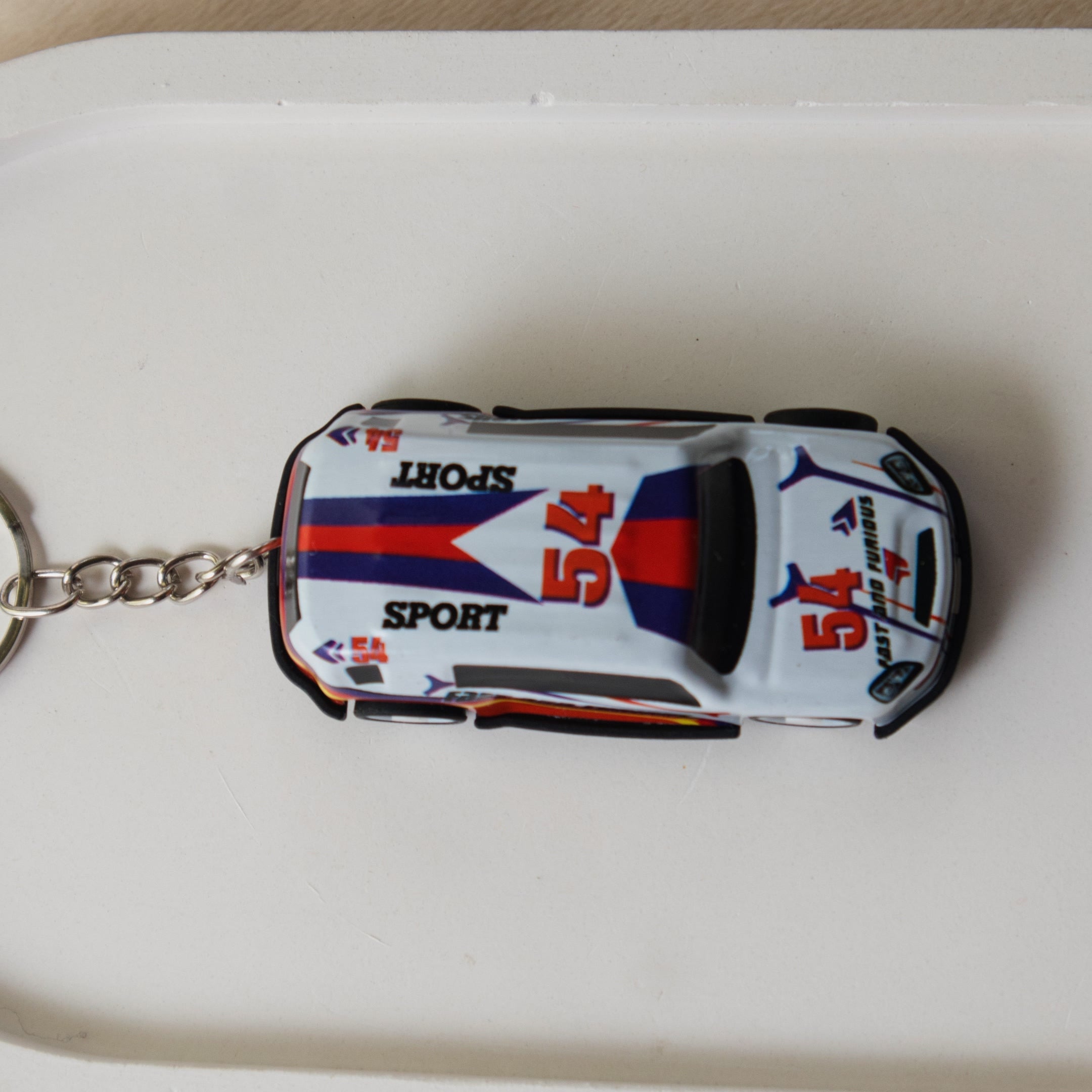 Mini Pull Back Car #54 keychain - Interactive Toy Race Car Bag Charm