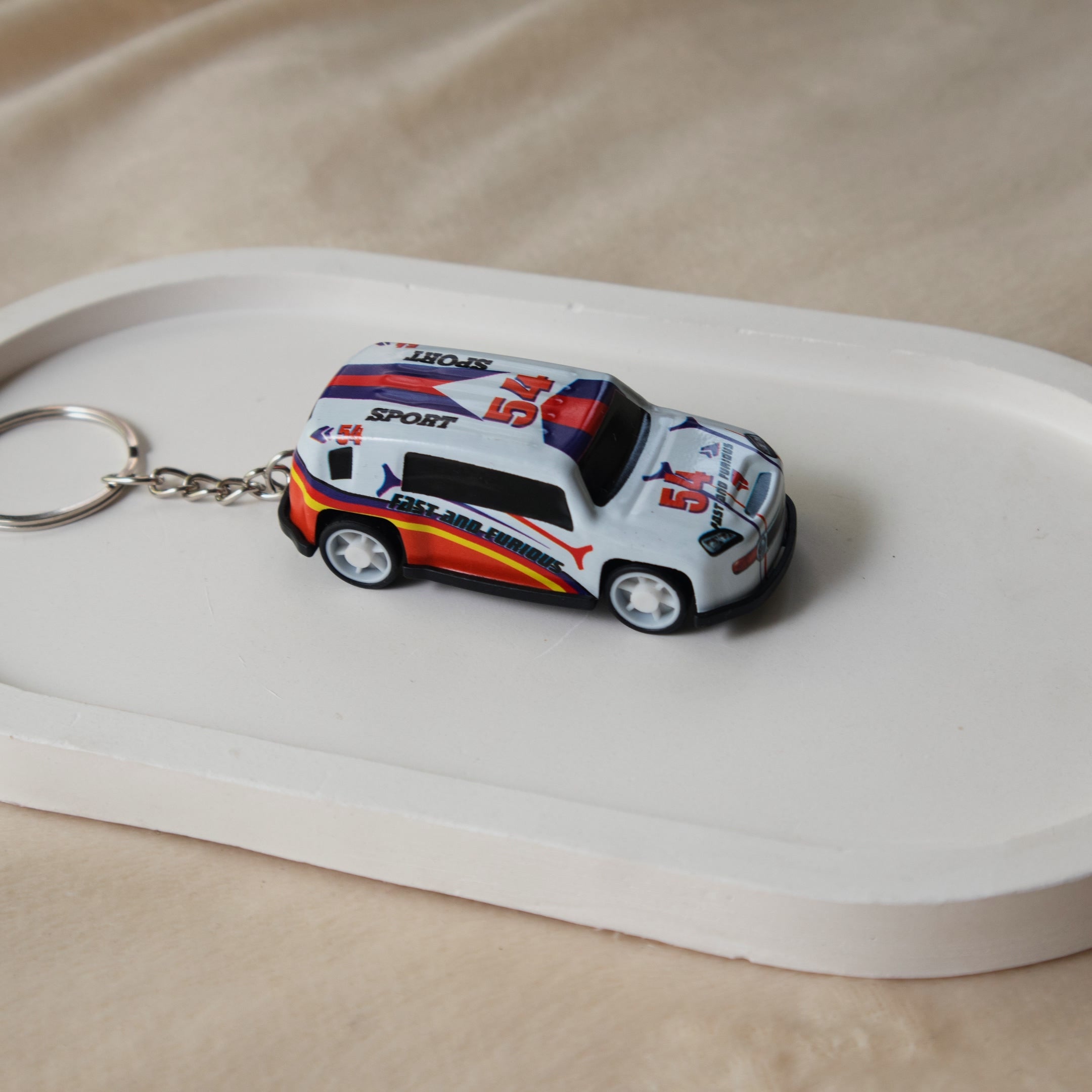Mini Pull Back Car #54 keychain - Interactive Toy Race Car Bag Charm