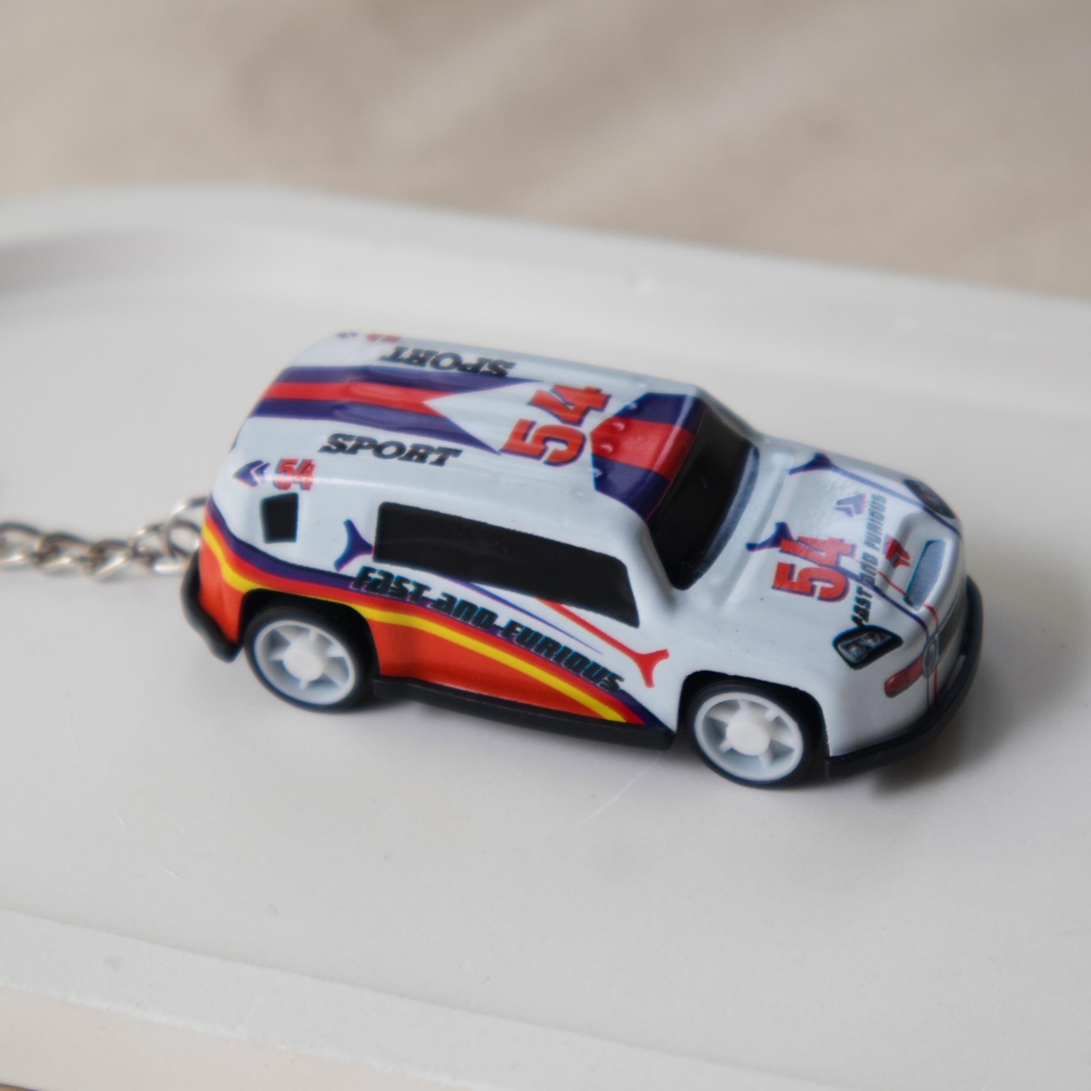 Mini Pull Back Car #54 keychain - Interactive Toy Race Car Bag Charm